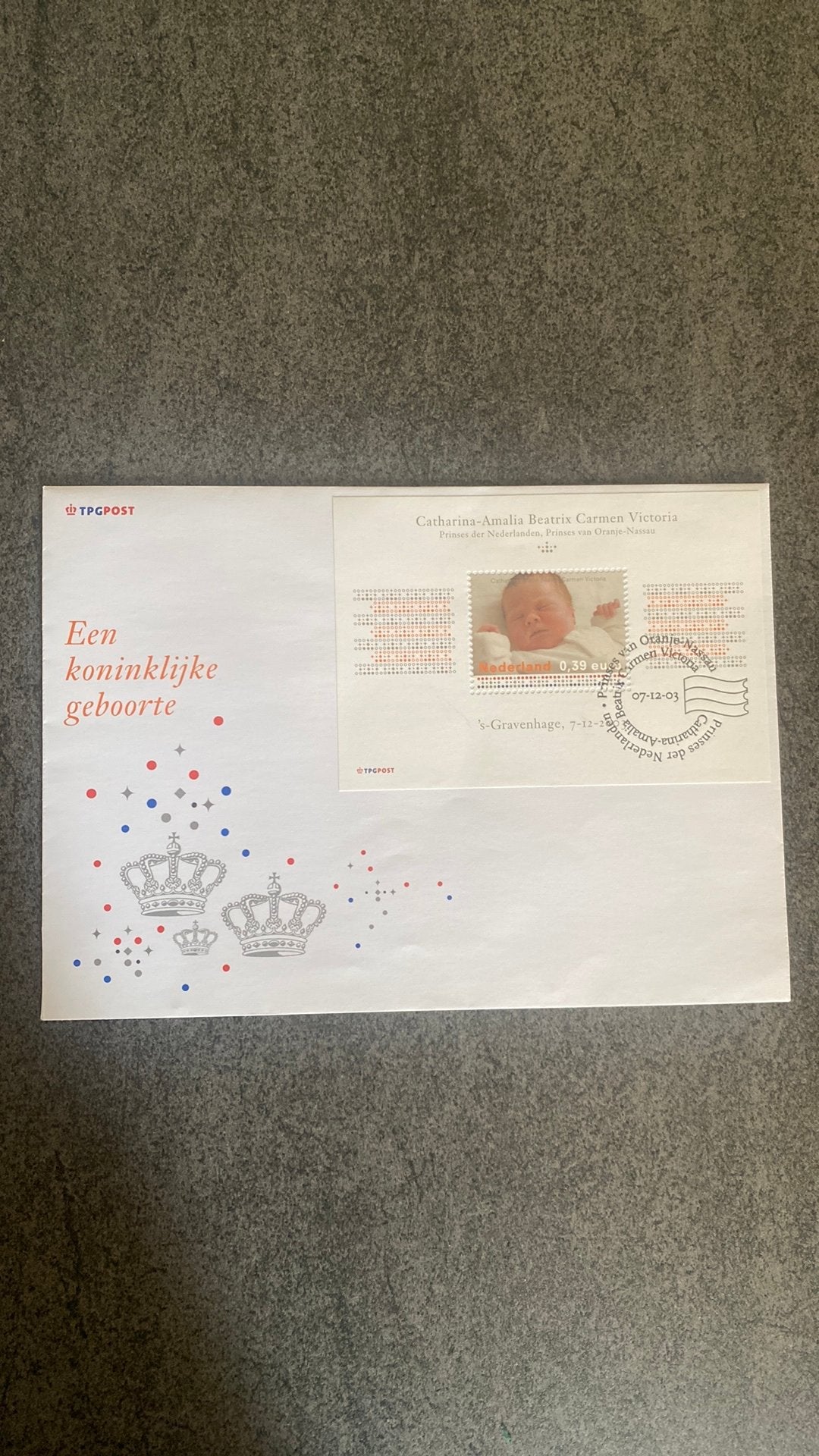 Postzegel geboorte prinses Amalia, Ophalen of Verzenden, 2000 tot heden
