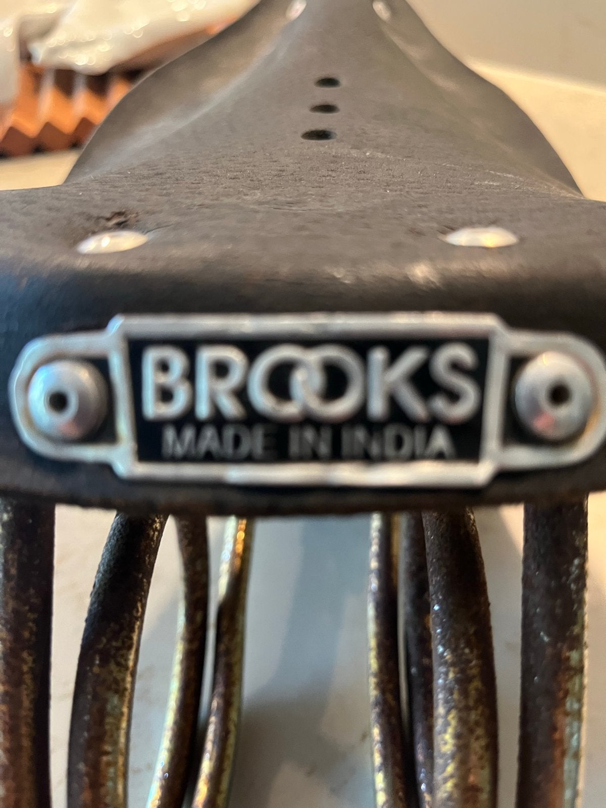 Brooks lederen fietszadel met vering, Gebruikt, Leer, Ophalen of Verzenden, Zadel