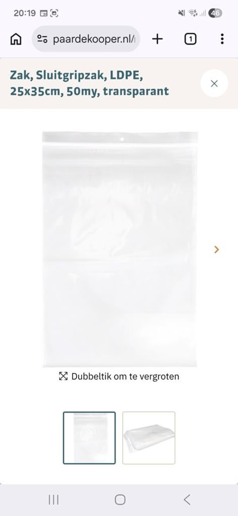 Sluitgrip zakjes 25 x 35 cm, Ophalen of Verzenden