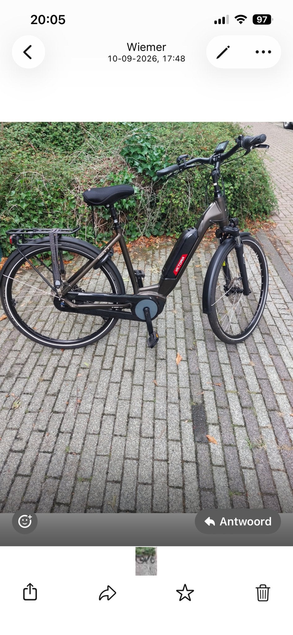 Victoria e-bike met Bosch motor, Fietsen en Brommers, Gebruikt, 51 tot 55 cm, 30 tot 50 km per accu, Ophalen