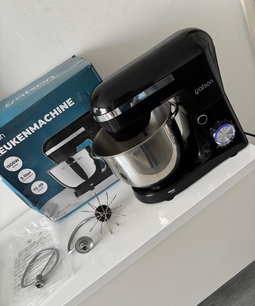 Gatson 1500W Keukenmachine5LMengkom Keukenmixer keukenrobot, 4 liter of meer, Ophalen of Verzenden, 3 snelheden of meer