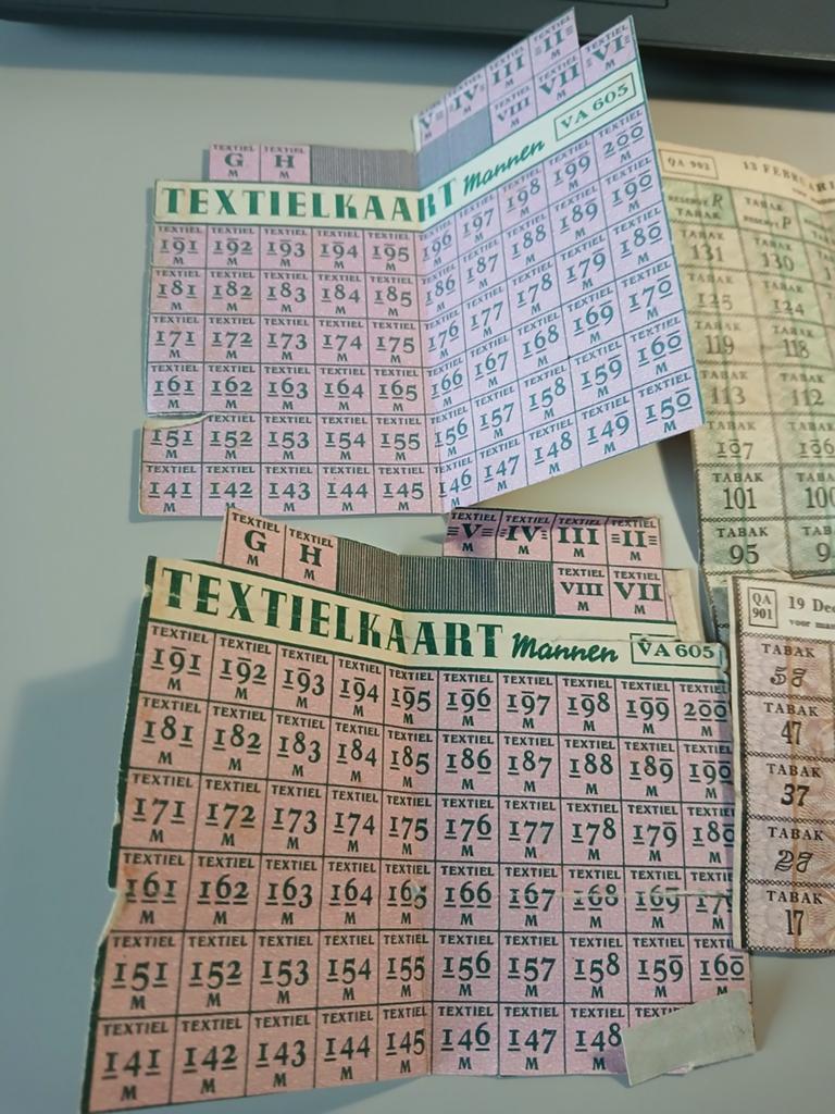 Textielkaart mannen en tabak kaart 1948/1949, Verzamelen, Militaria | Tweede Wereldoorlog, Ophalen of Verzenden, Overige soorten