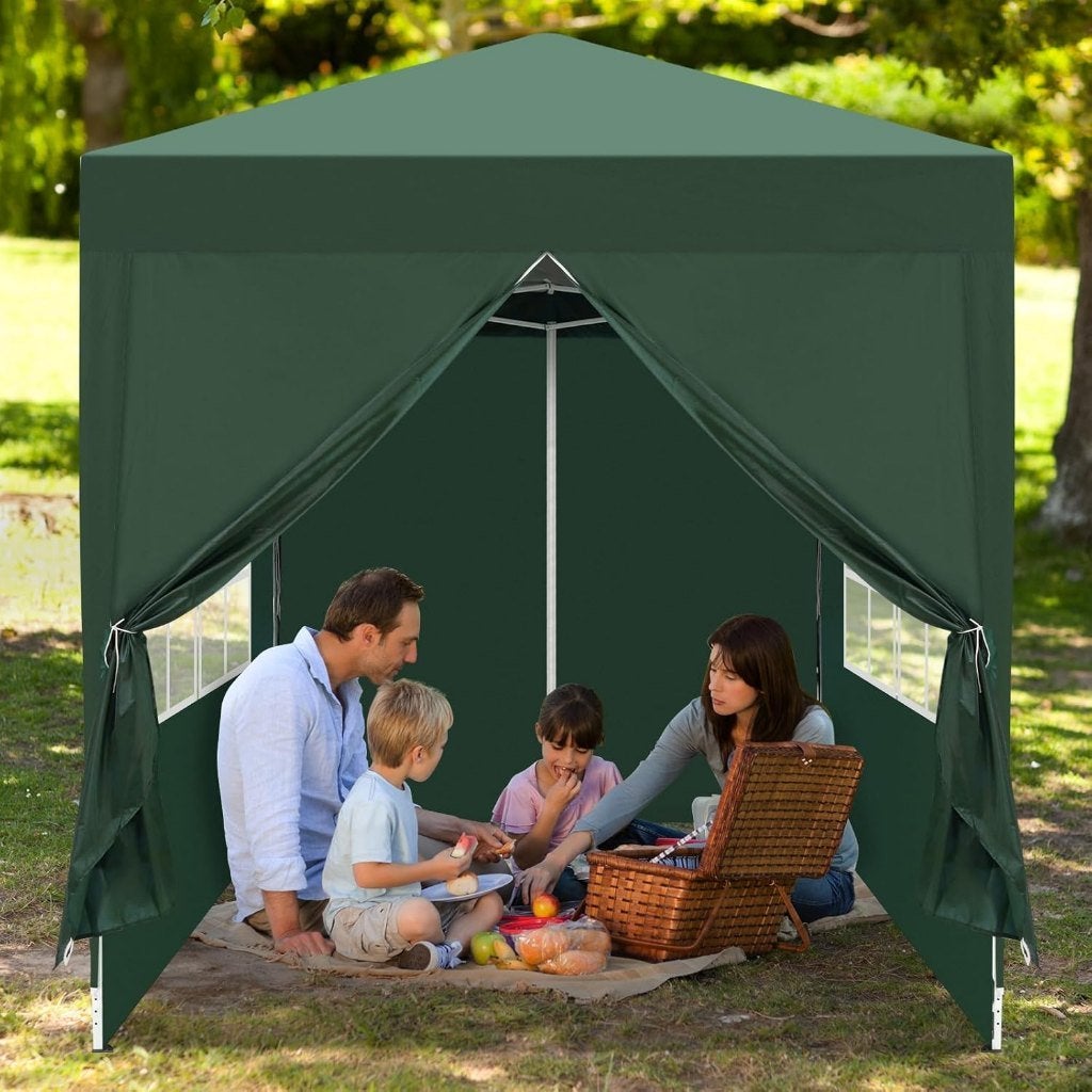 Sterke Easy-Up Familie Vouwtent 2x2m Gehard Staal.Groen, Tuin en Terras, Partytenten, Ophalen of Verzenden, Nieuw, Minder dan 5 meter