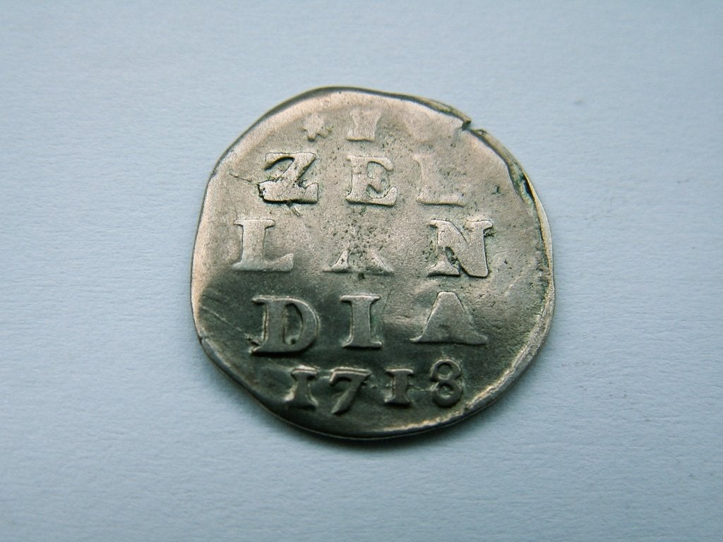 ZEELAND.  Dubbele Wapenstuiver - 1718, Vóór koninkrijk, Verzenden, Zilver, Overige waardes