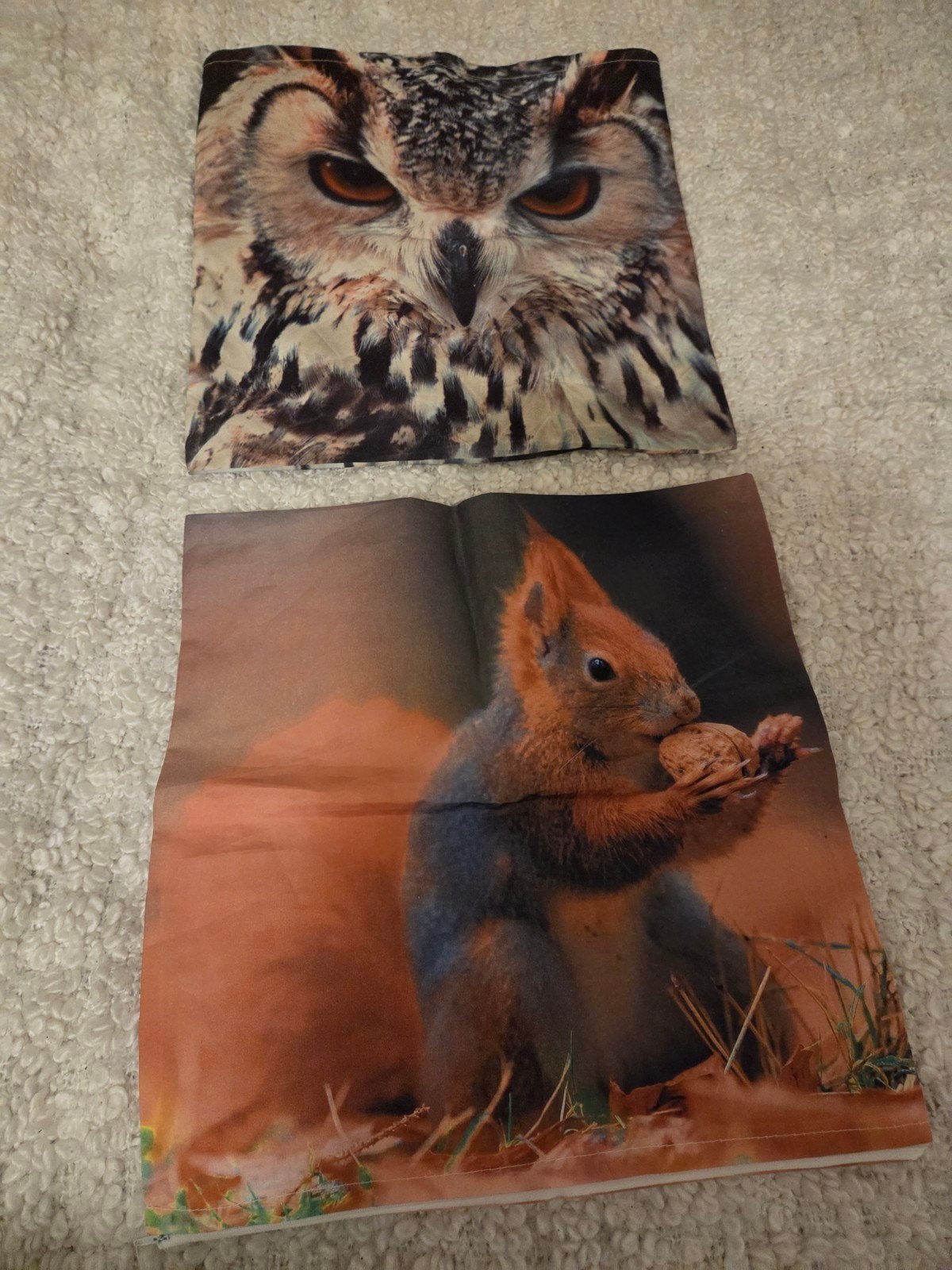 2 Nieuwe Kussenhoezen 40x40 met Dierenprint, Meerkleurig, Met print, Nieuw, Ophalen of Verzenden