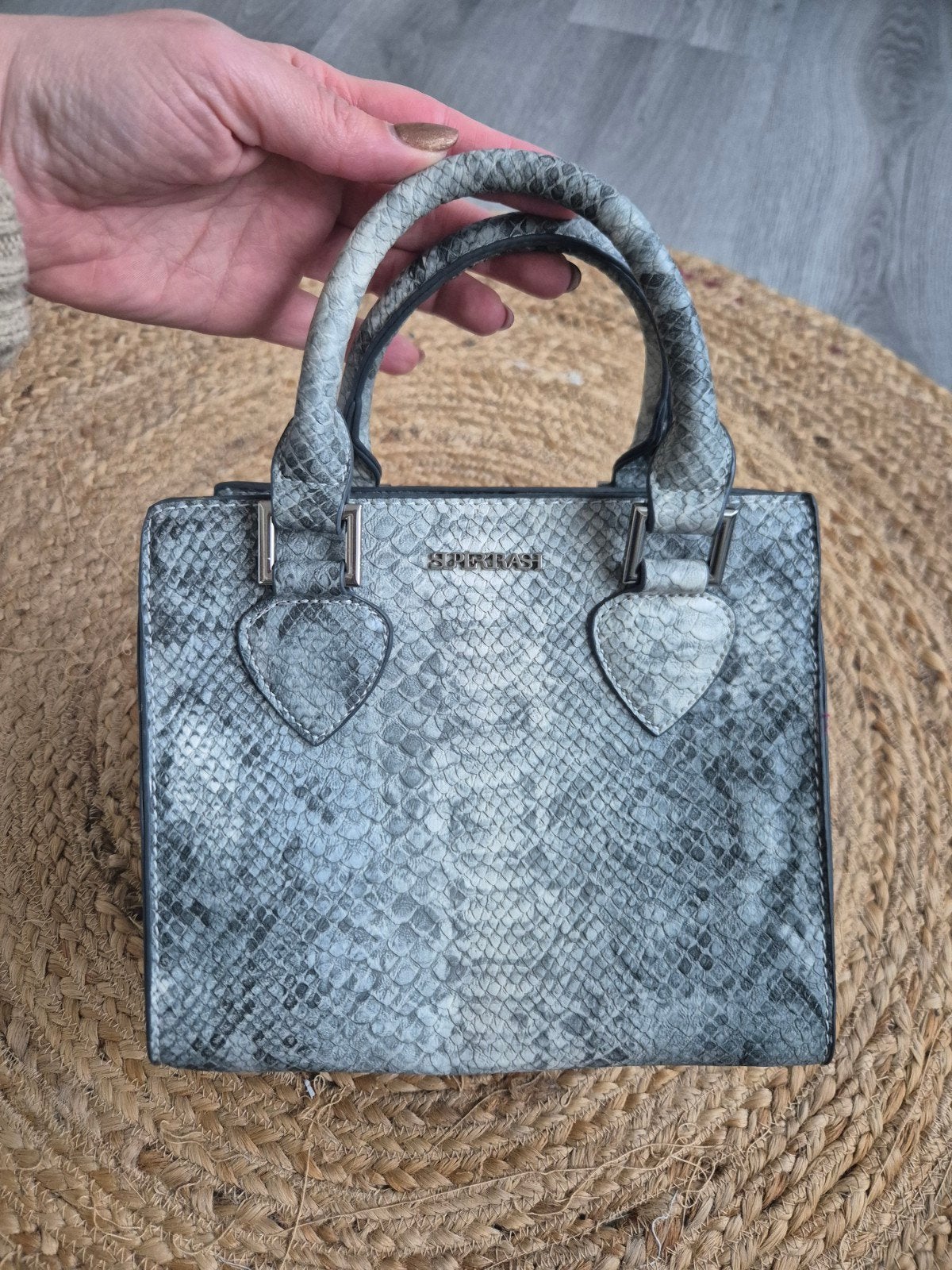 Leuke Supertrash handtas met slangenprint, Ophalen of Verzenden, Zo goed als nieuw, Grijs, Handtas
