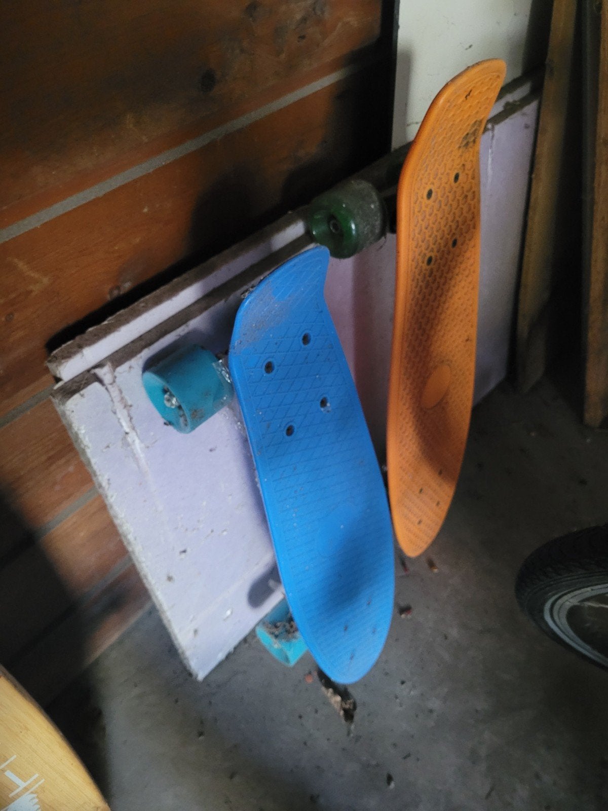 Blauwe en oranje skateboards/longboards, Sport en Fitness, Skateboarden, Ophalen of Verzenden, Gebruikt, Skateboard