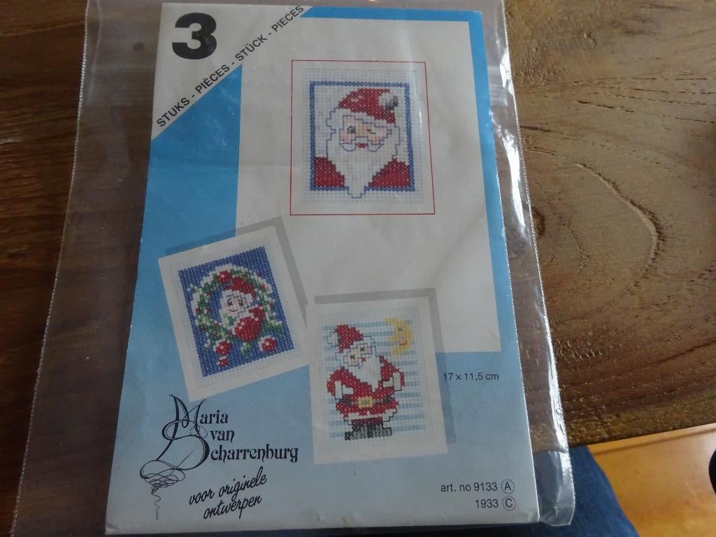 borduurpatronen voor kerstkaarten, Hobby en Vrije tijd, Ophalen of Verzenden, Gebruikt, Handborduren, Borduurpakket