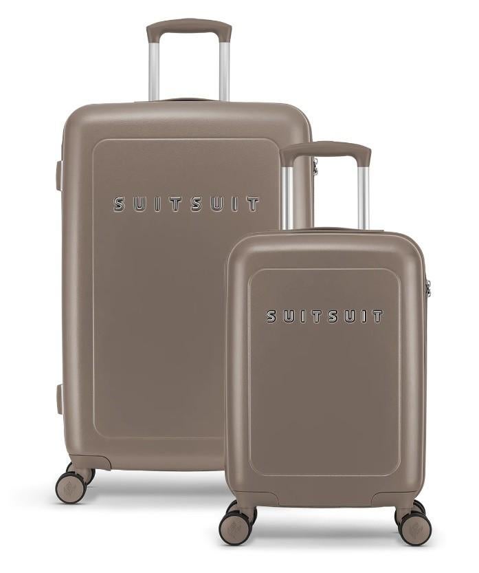 ✅ SUITSUIT Plaza Taupe kofferset (55/76 cm) - NIEUW, Wieltjes, Hard kunststof, 45 tot 55 cm, Nieuw