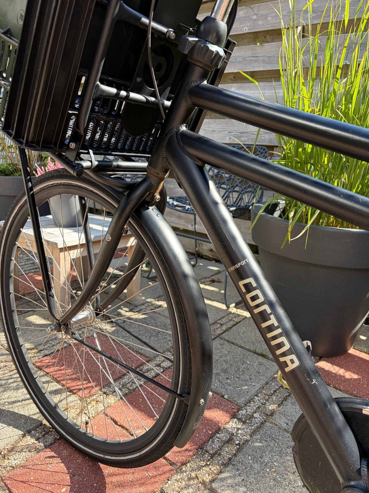 Cortina U4 Transportfiets Zwart 50 cm 28 inch, Terugtraprem, Gebruikt, Versnellingen, 50 tot 53 cm