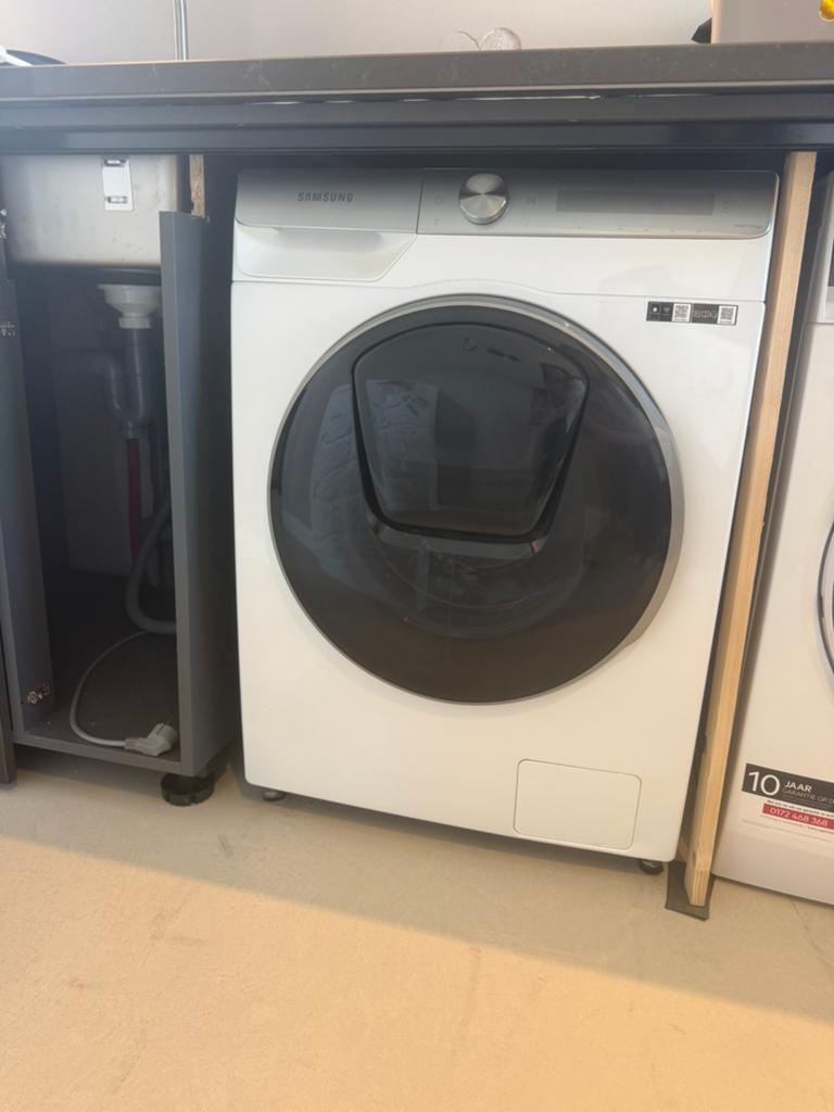Wasmachine + droger set samsung add wash quickdrive, Ophalen, 1200 tot 1600 toeren, 8 tot 10 kg, Zo goed als nieuw
