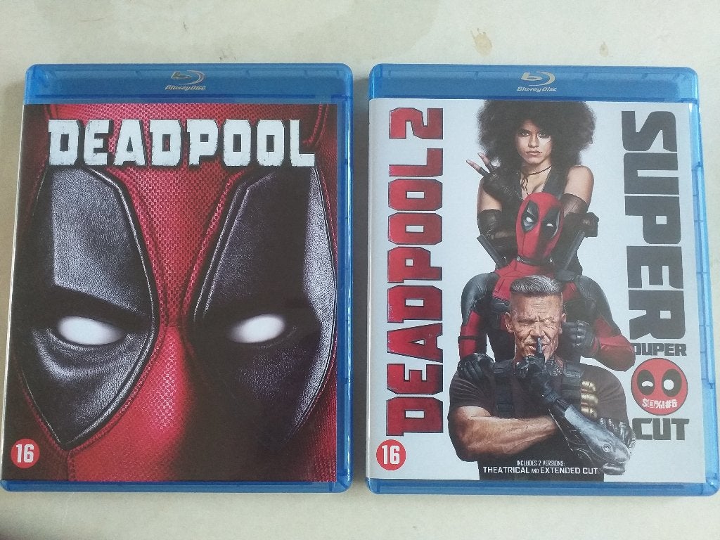 Deadpool 1 + 2 Bluray, Engels, Vanaf 16 jaar, Nederlands, Film