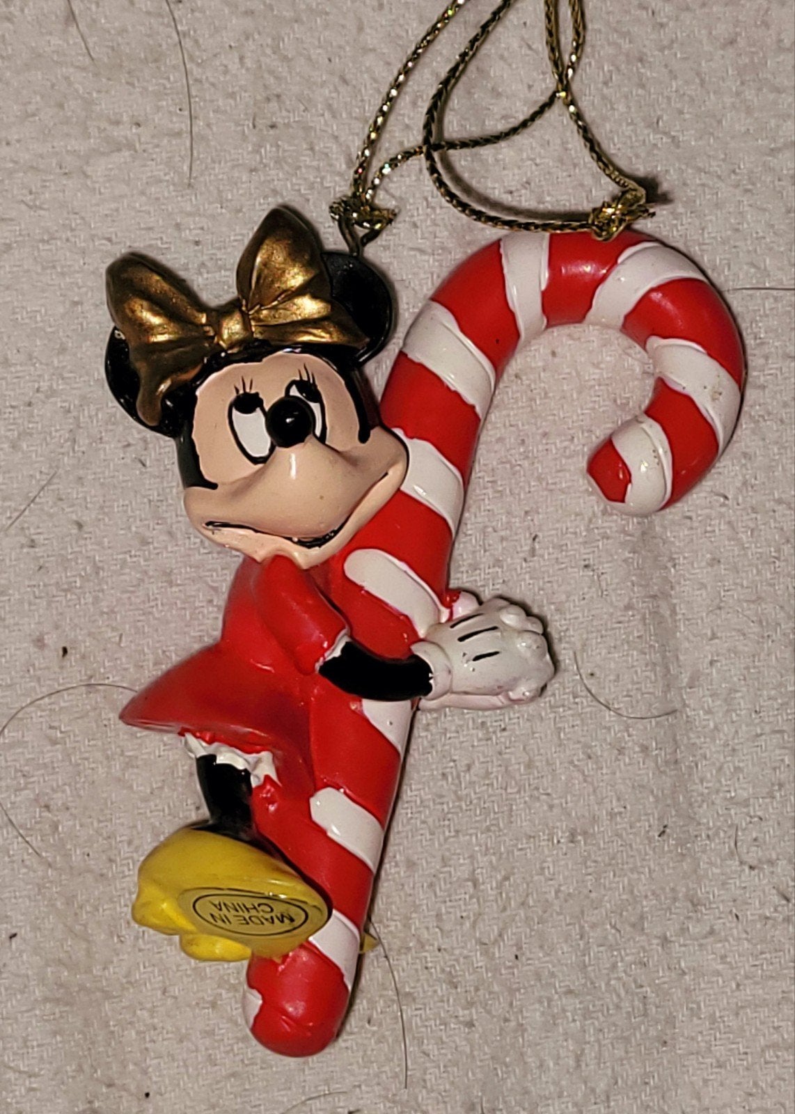 Origineel jaren 90 Minnie kerst ornament Disneyland Parijs, Ophalen of Verzenden, Mickey Mouse, Zo goed als nieuw, Beeldje of Figuurtje