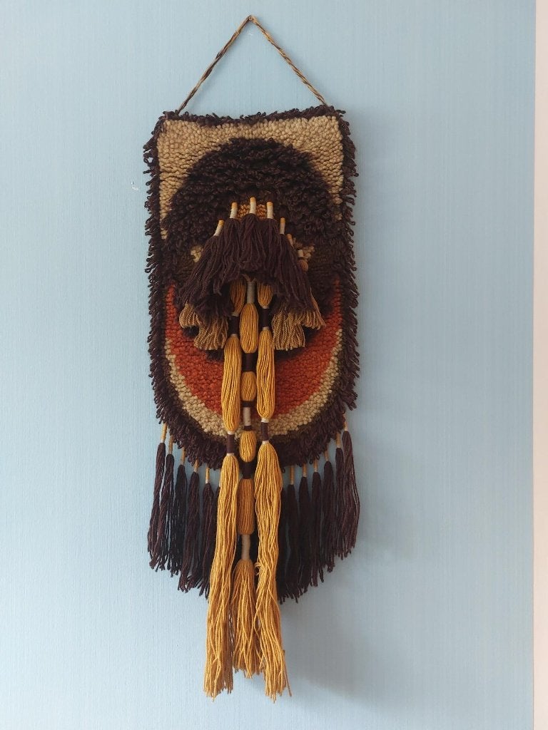 Klassiek Duits wandtapijt jaren 70, Gebruikt, 120 cm, Ophalen of Verzenden, Meerkleurig