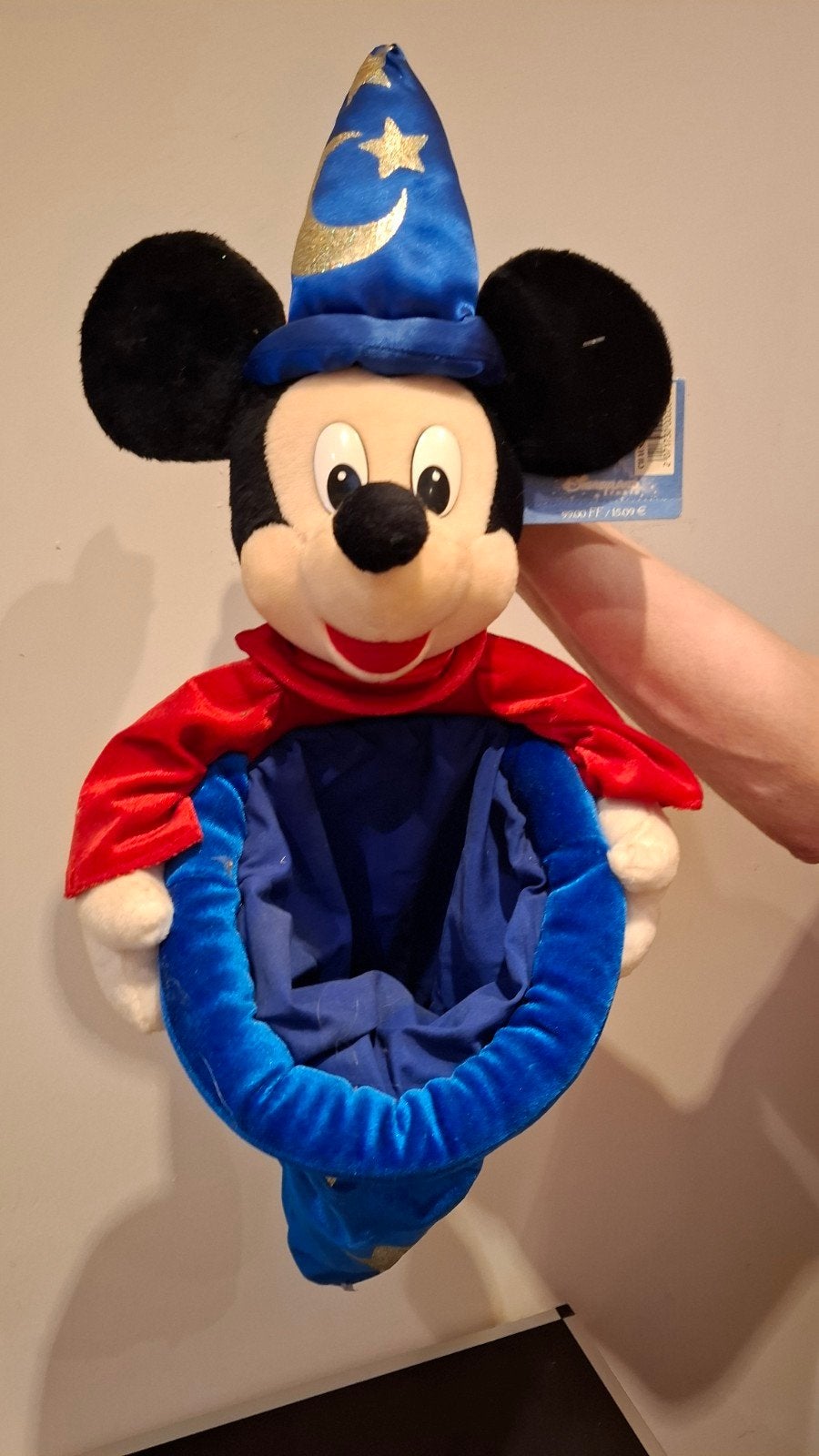 Mickey Mouse Tovenaarsleerling Knuffel Disneyland Parijs, Verzamelen, Disney, Ophalen of Verzenden, Mickey Mouse, Zo goed als nieuw