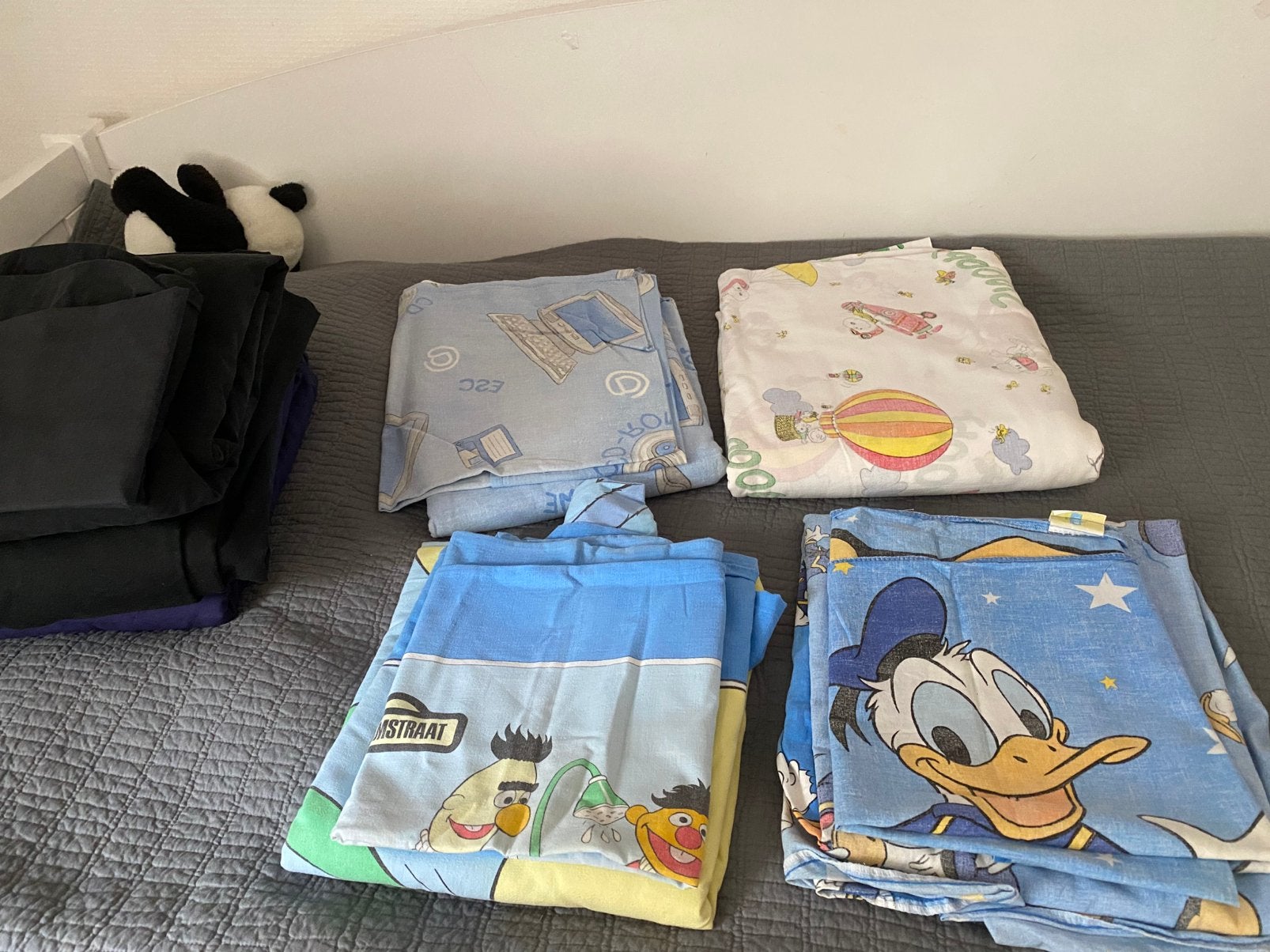 4 kinder dekbedhoes lakens, Ophalen, Gebruikt, Jongetje of Meisje, Wit