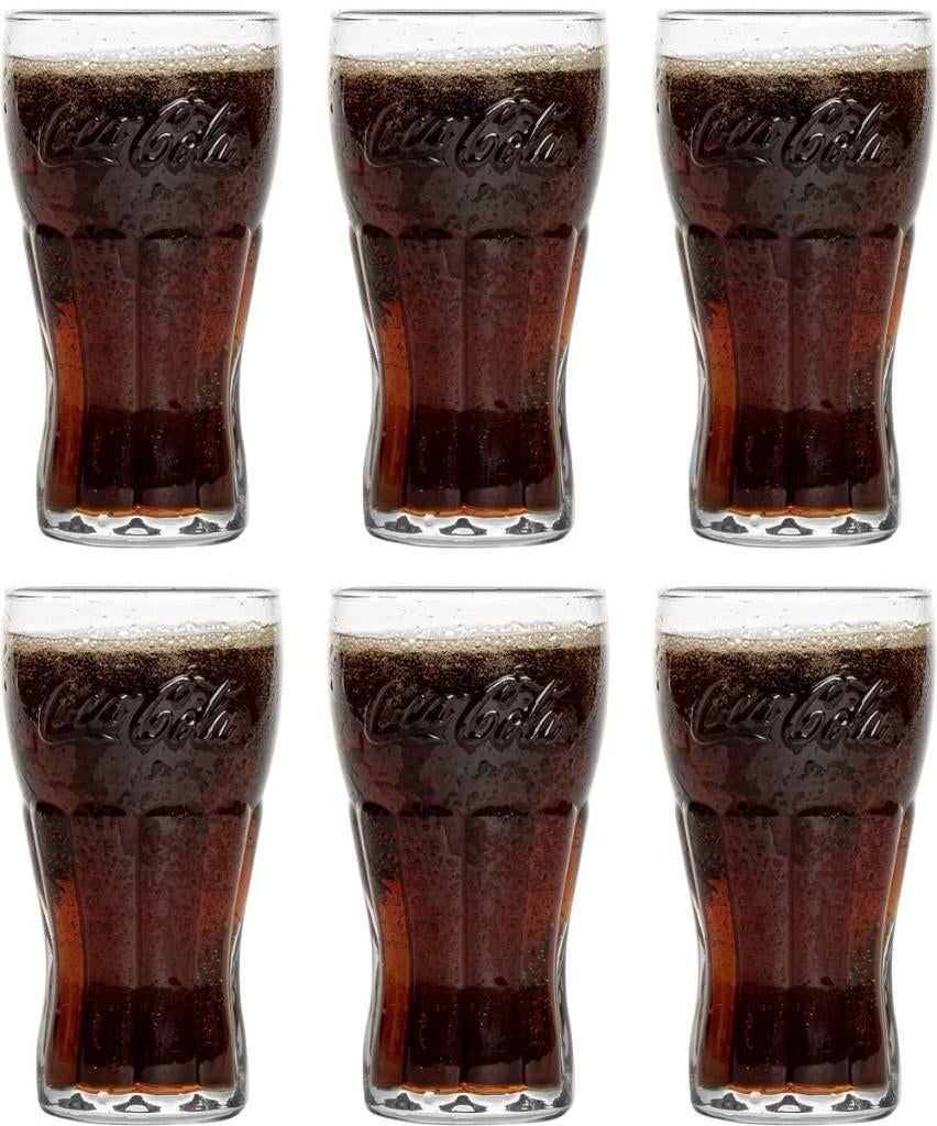 Coca-Cola glazen set van 6 originele cola glazen 200 ML, Verzamelen, Verzenden, Nieuw, Frisdrankglas