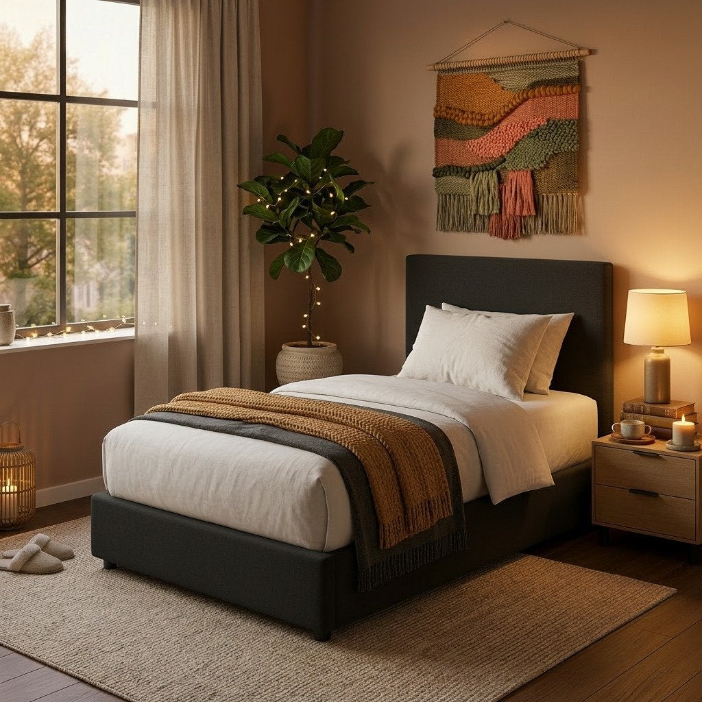 Qina opbergbed 1-persoons - Zwart, Huis en Inrichting, Niet ingevuld, Niet ingevuld, Niet ingevuld