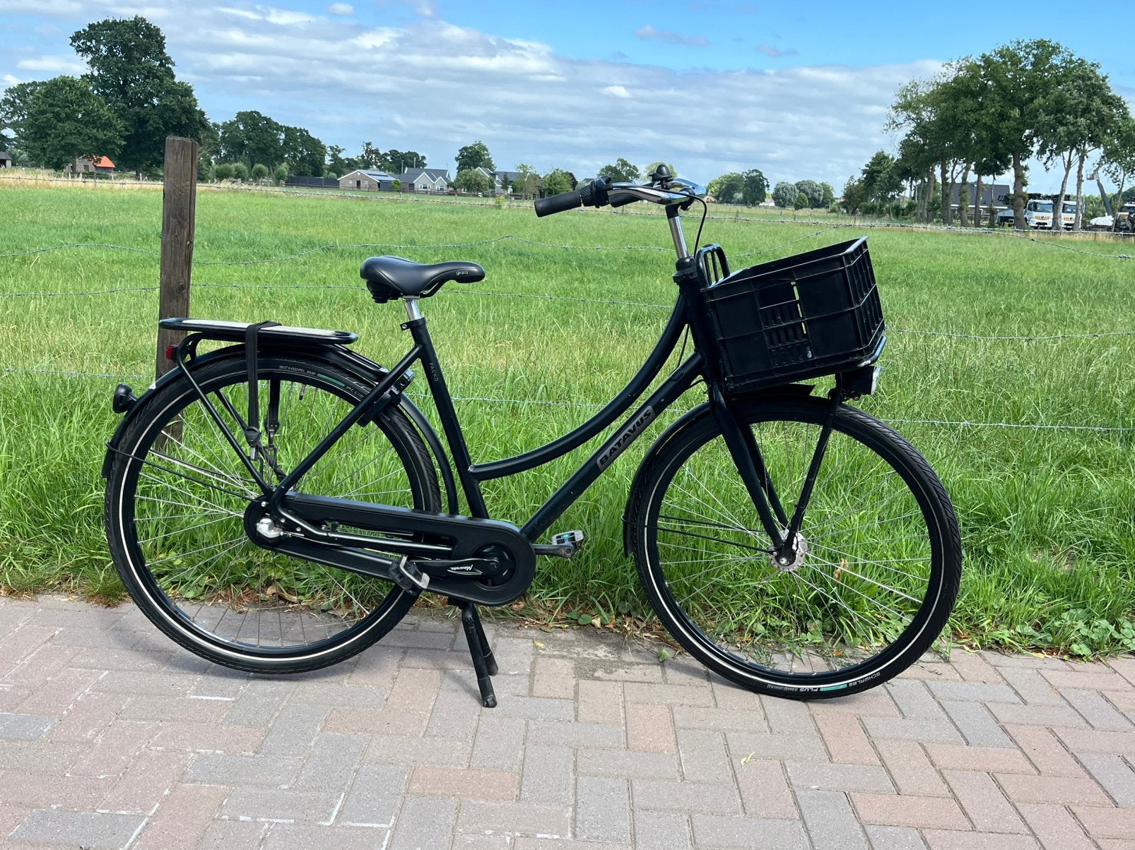 Batavus packd met voordrager en krat, Fietsen en Brommers, Fietsen | Dames | Damesfietsen, 53 tot 56 cm, Versnellingen, Batavus