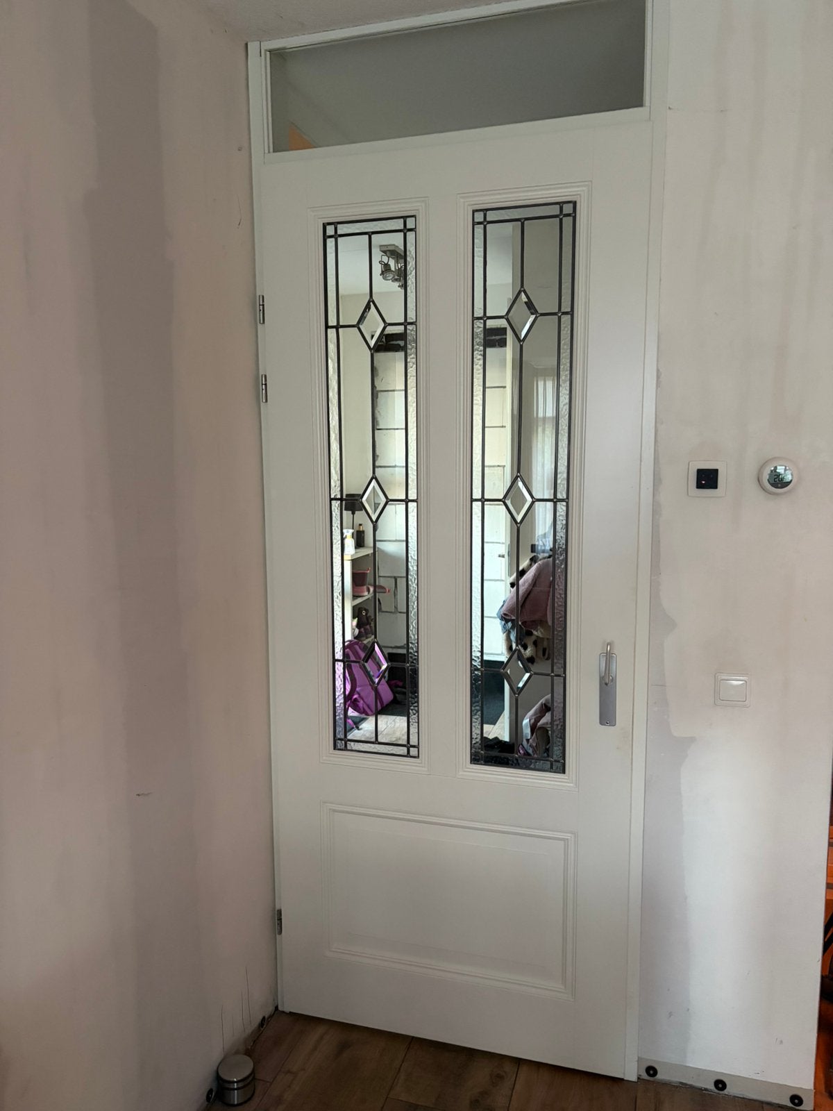 Skantrae opdek binnendeur links glas in lood - 930x2315mm, Ophalen, Binnendeur, 200 tot 215 cm, Glas