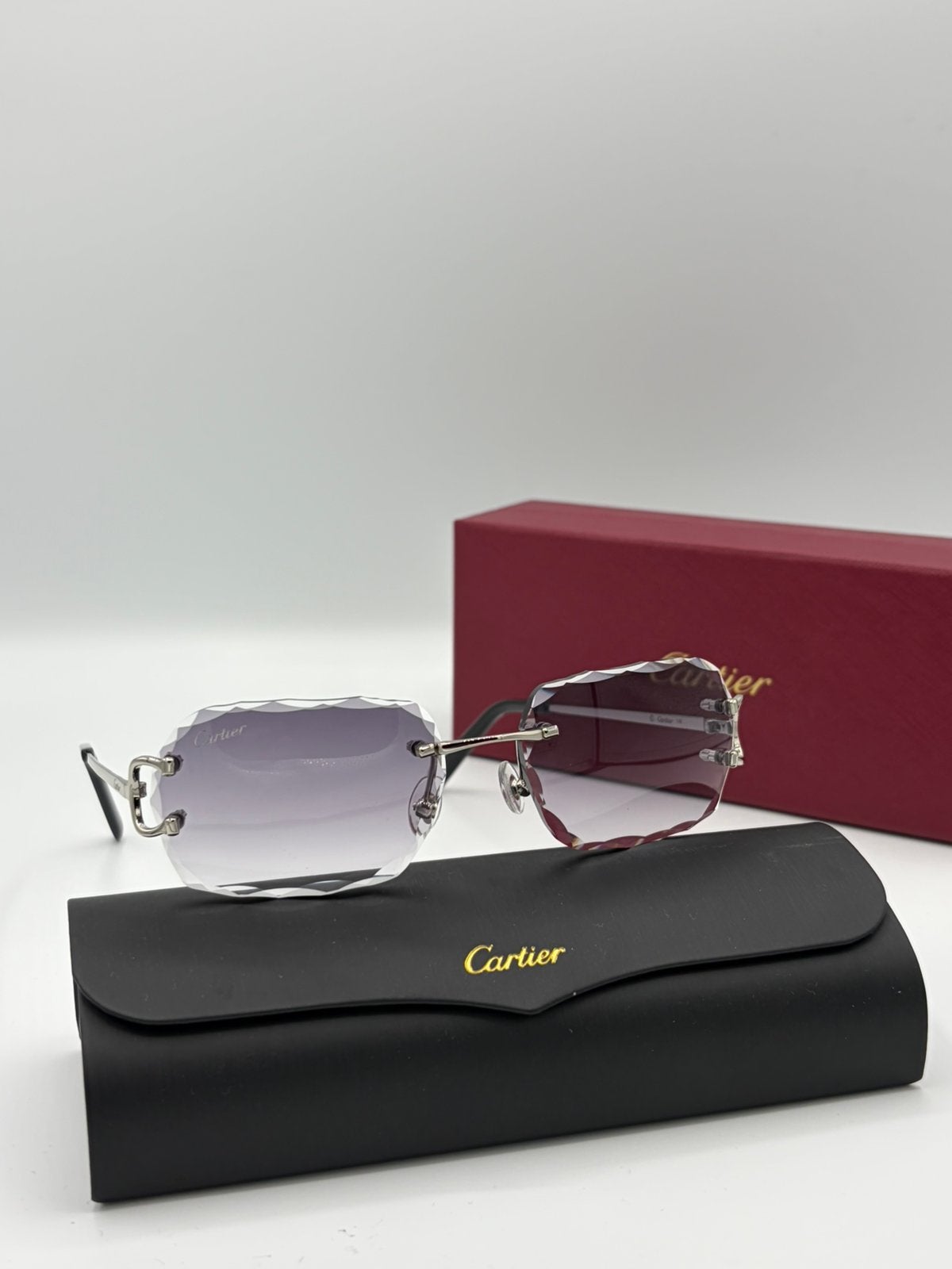 Cartier C model Zilver/Zwart, Sieraden, Tassen en Uiterlijk, Zonnebrillen en Brillen | Heren, Overige merken, Zwart, Nieuw, Ophalen of Verzenden