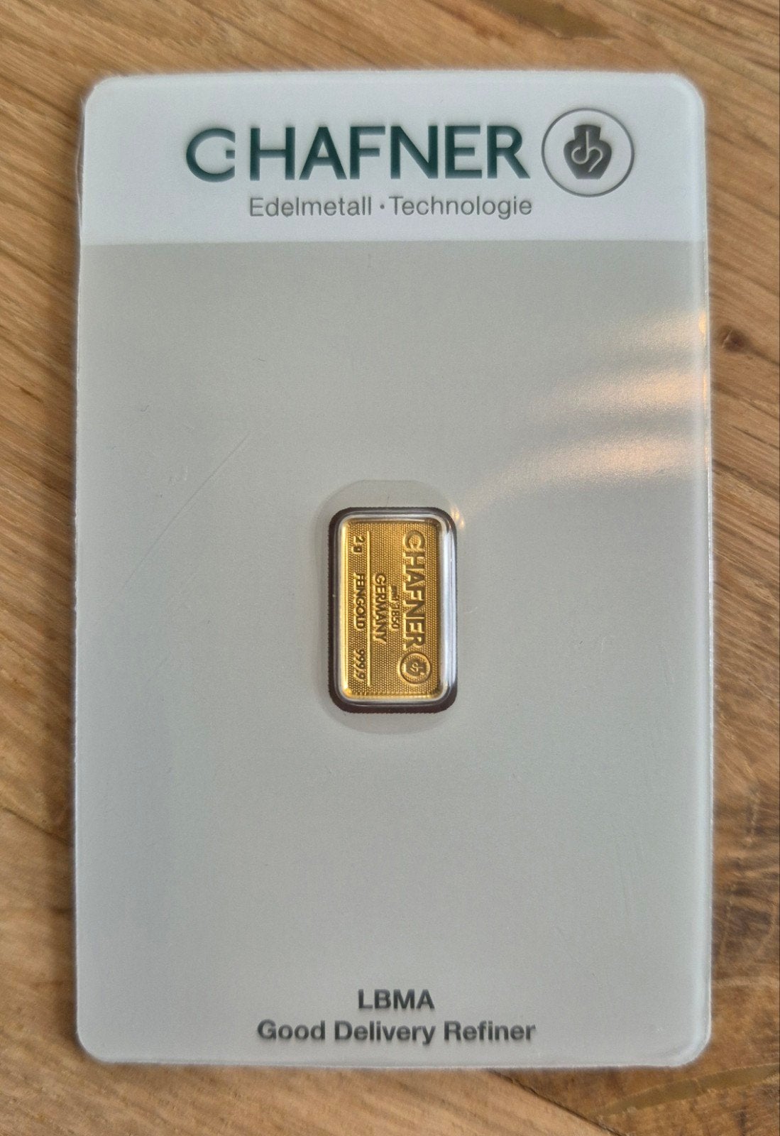 2 gram gouden baartje C. Hafner, Ophalen of Verzenden, Goud