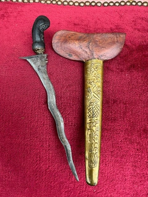 antieke Indonesische dameskris-keris-dolk, met Naga-lemmet, Ophalen of Verzenden, Overige soorten, Azië, Mes of Dolk