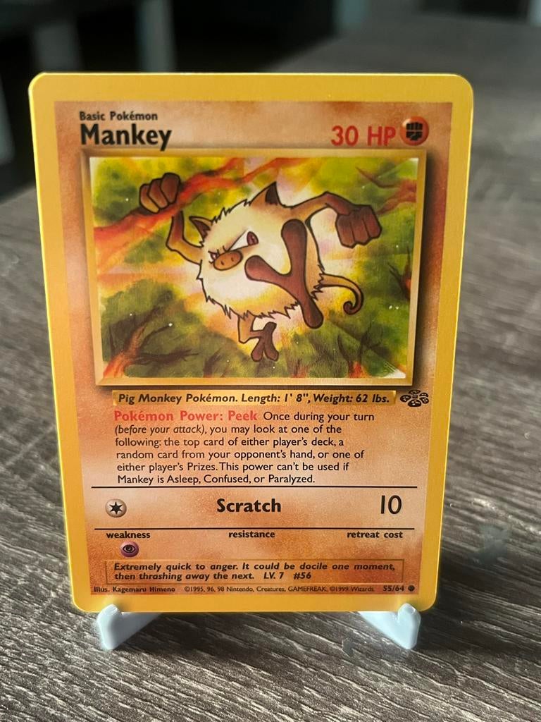 Mankey (55/64) - Jungle - EX, Ophalen of Verzenden, Gebruikt, Losse kaart