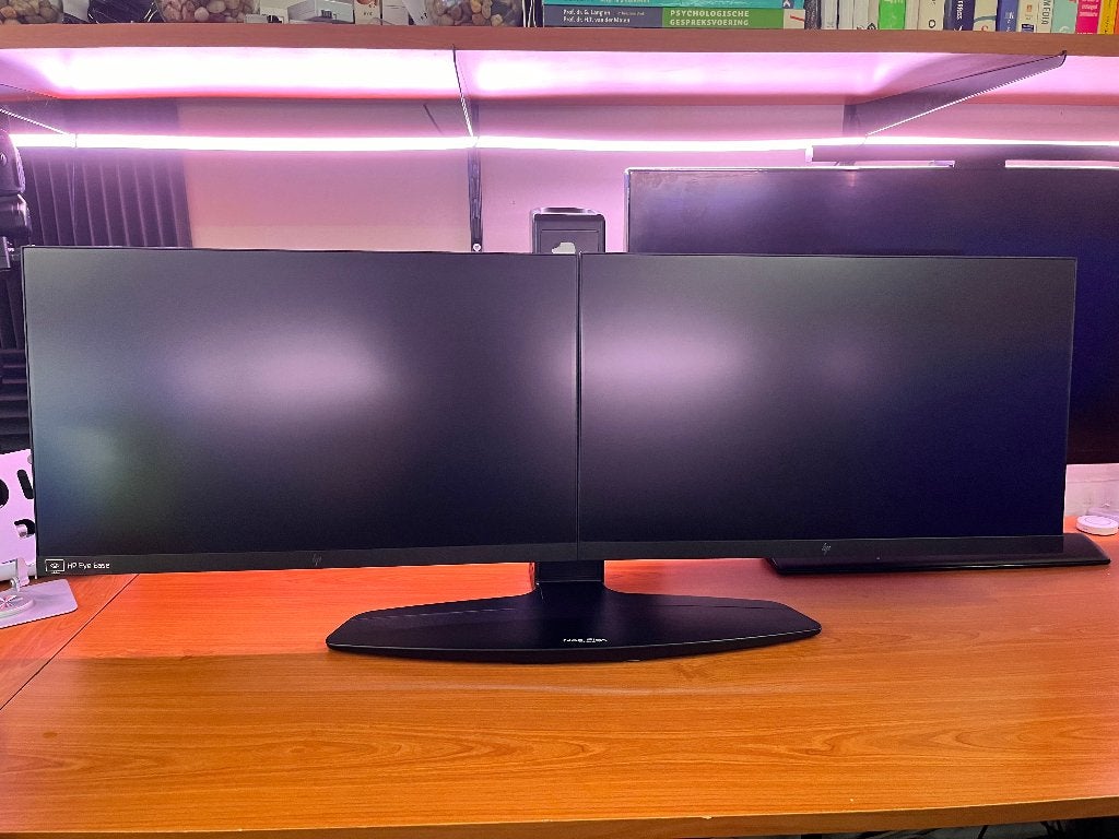 2x HP E24Q G4  + Ergotron Neo-Flex Dual Monitor Stand, Ophalen, Zo goed als nieuw, Quad HD (2K), 60 Hz of minder