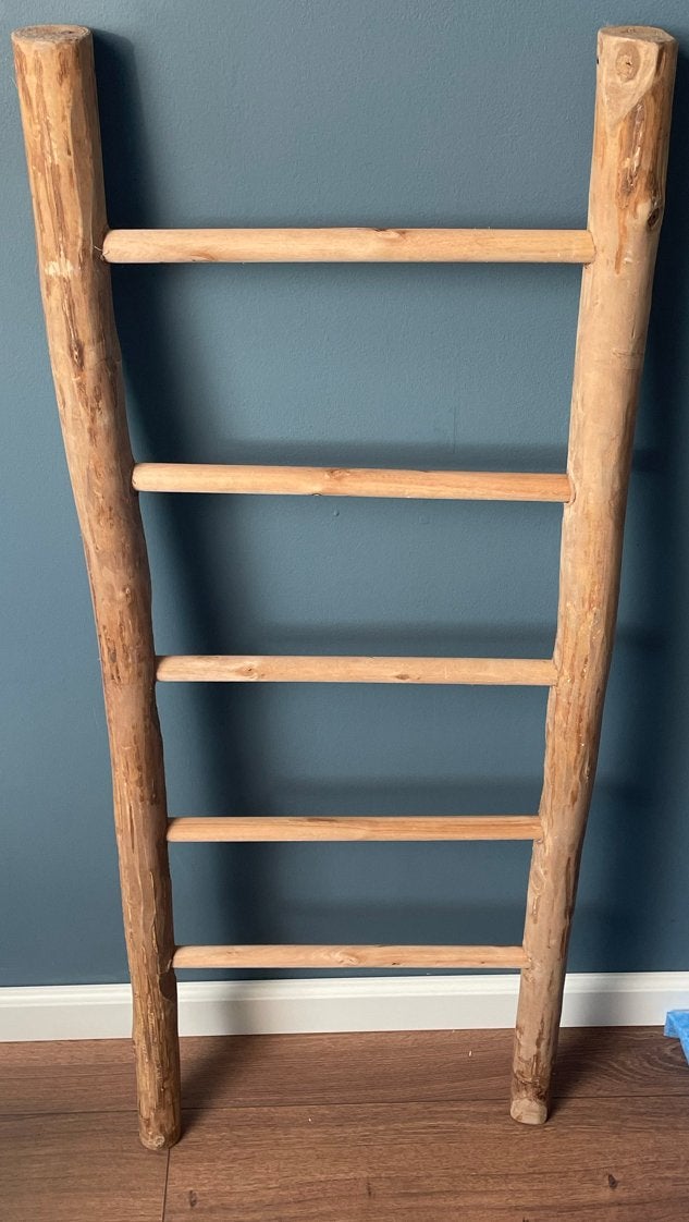 Decoratieve houten ladder - landelijke stijl, Huis en Inrichting, Ophalen, Hout, Gebruikt, Landelijk