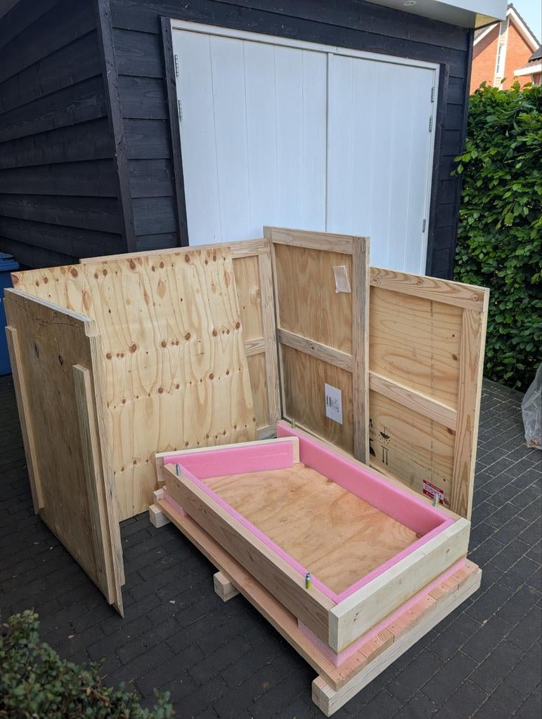 Houten transport kist, transport box, 100 liter of meer, Ophalen, Zo goed als nieuw, Overige typen