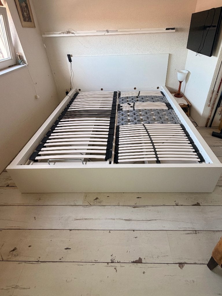 Bed (ombouw) IKEA, 1.80 X 2.00, Ophalen, Wit, Tweepersoons, 180 cm