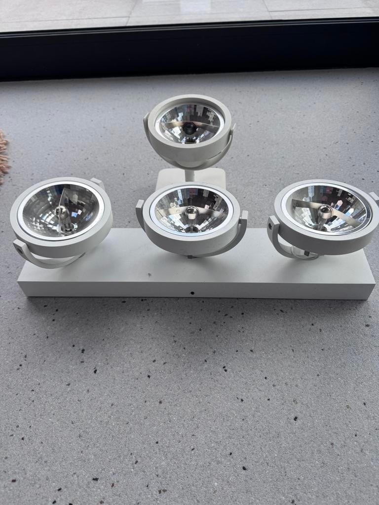 Plafondspots halogeen:  (1x3-delig + 1xenkele), Ophalen, Zo goed als nieuw, Metaal of Aluminium, Halogeen