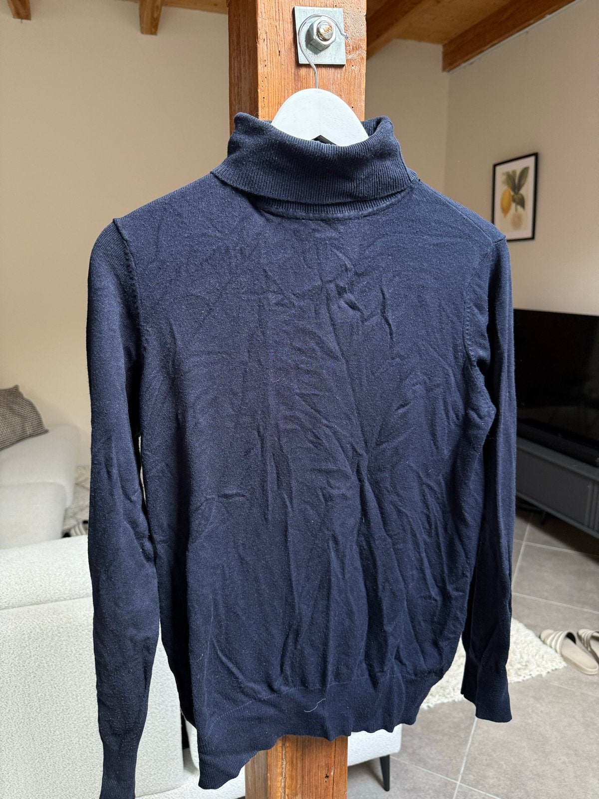 Donkerblauwe coltrui van Miller & Monroe, maat L, Kleding | Dames, Ophalen of Verzenden, Zo goed als nieuw, Maat 42/44 (L), Blauw
