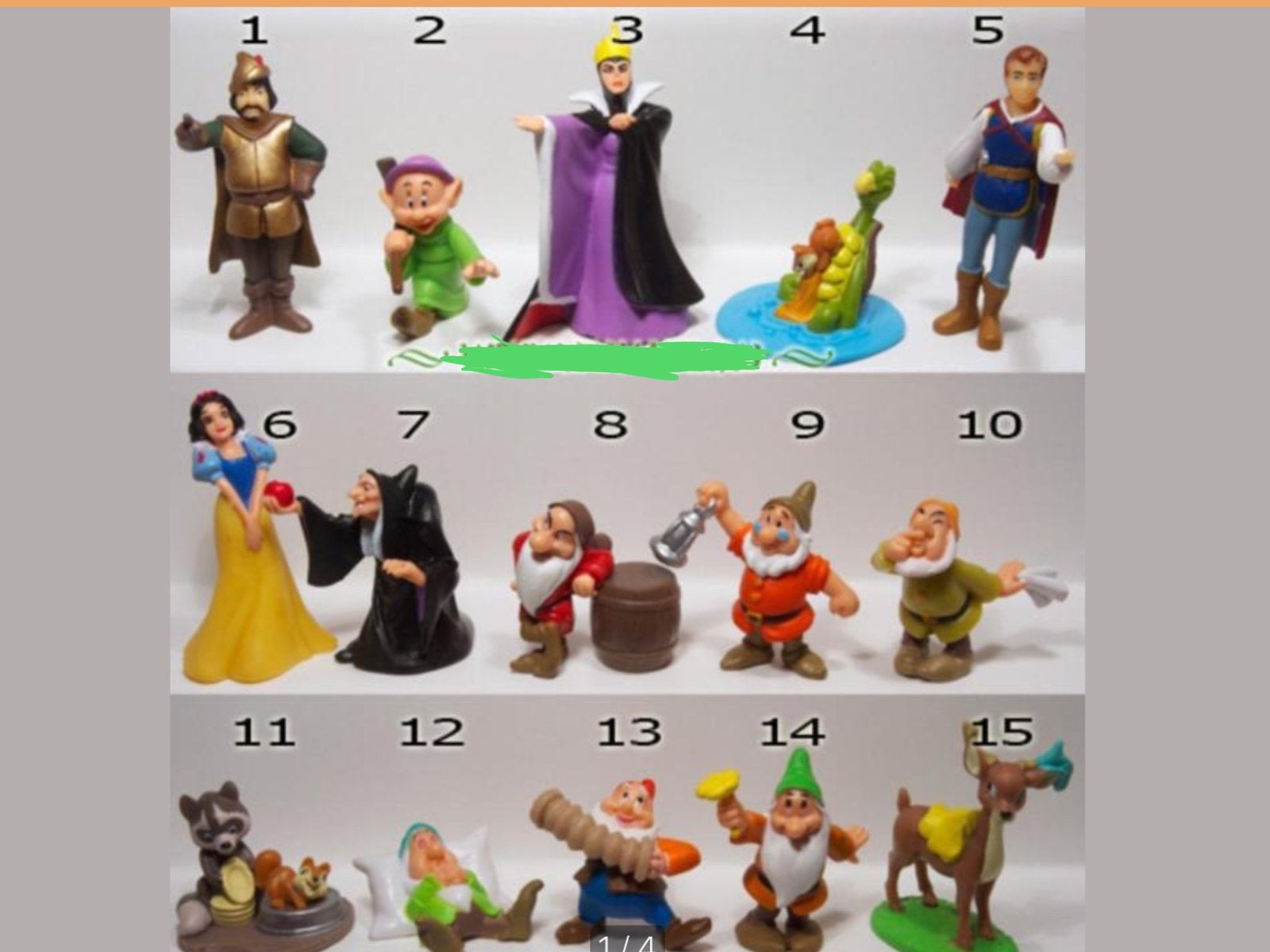 Complete set 15 poppetjes Sneeuwwitje en 7 dwergen Disney AH, Verzamelen, Ophalen of Verzenden, Nieuw