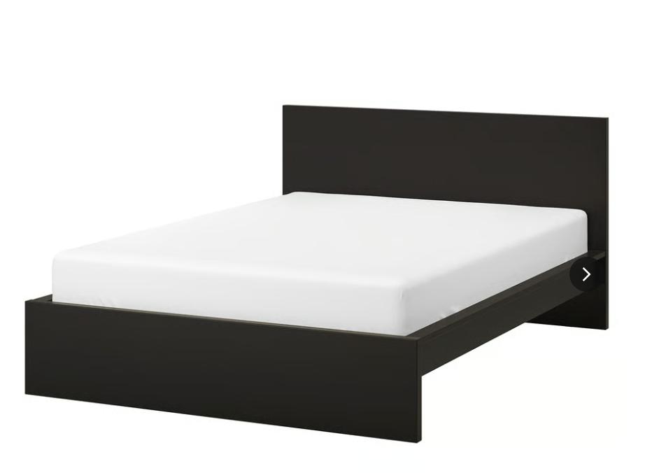 Malm, Bed, zwartbruin, 140x200 cm nog in de doos, Huis en Inrichting, Slaapkamer | Bedden, Ophalen, Zwart, 140 cm, Hout
