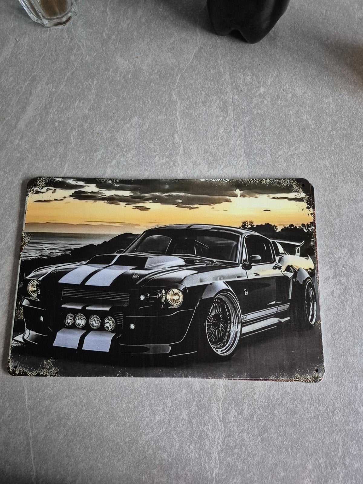 Vintage metalen reclamebord Ford Mustang, Ophalen of Verzenden, Gebruikt, Auto's