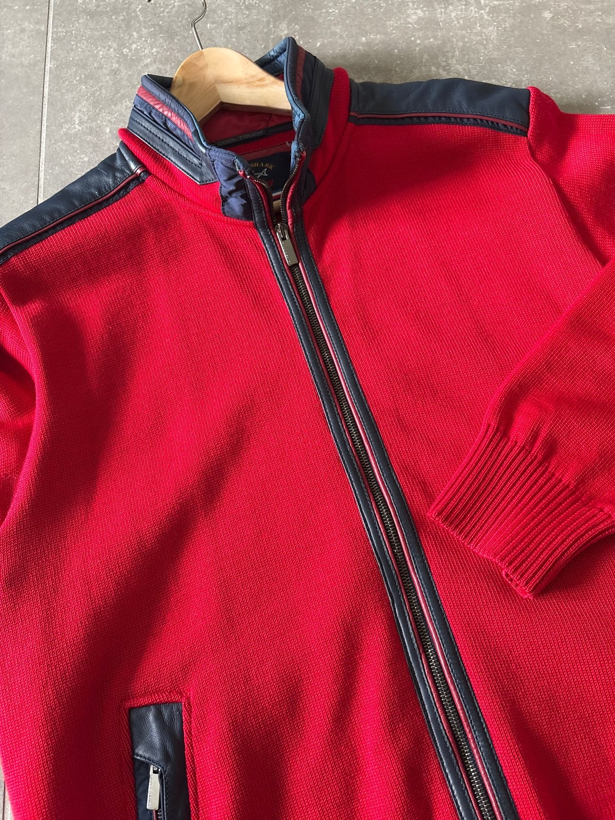 Paul & Shark vest maat L met blauw leer, Ophalen of Verzenden, Zo goed als nieuw, Maat 52/54 (L), Rood