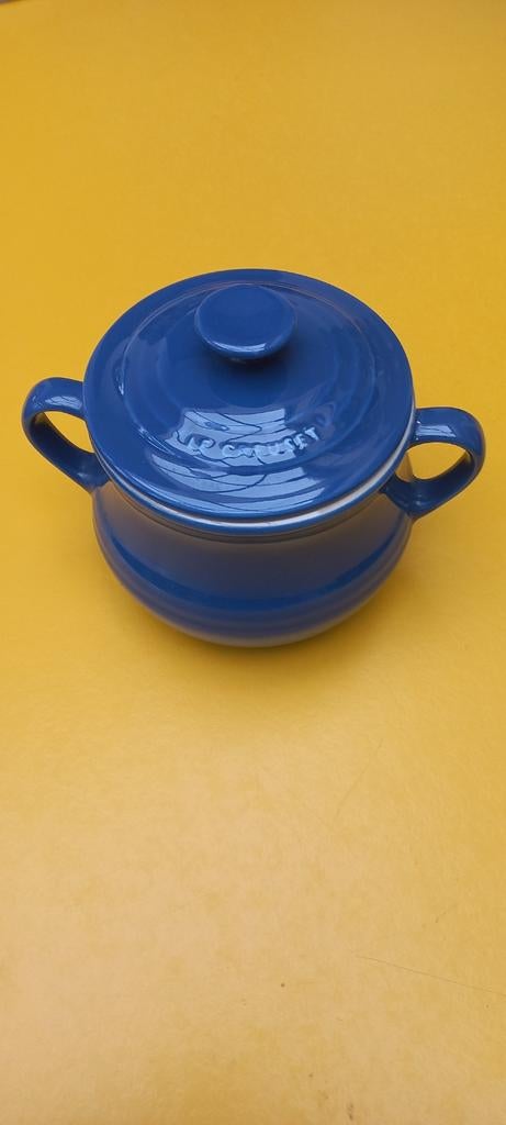 Le Creuset suikerpot / ovenpannetje blauw keramiek nieuw, Keramiek, Overige typen, Nieuw, Ophalen of Verzenden