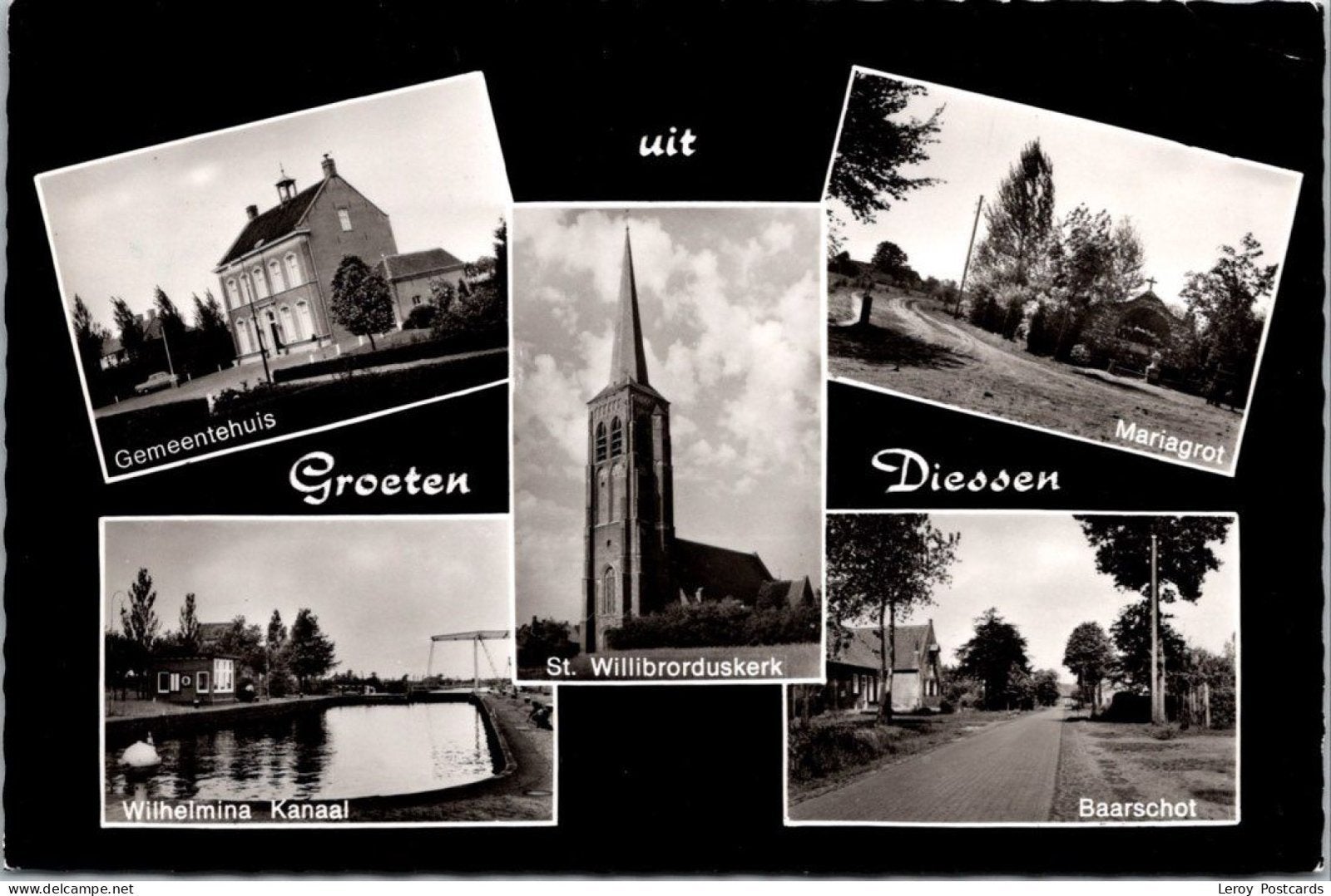 Groeten uit Diessen, Gemeentehuis 1968 (NB), Verzenden, 1960 tot 1980, Gelopen, Noord-Brabant
