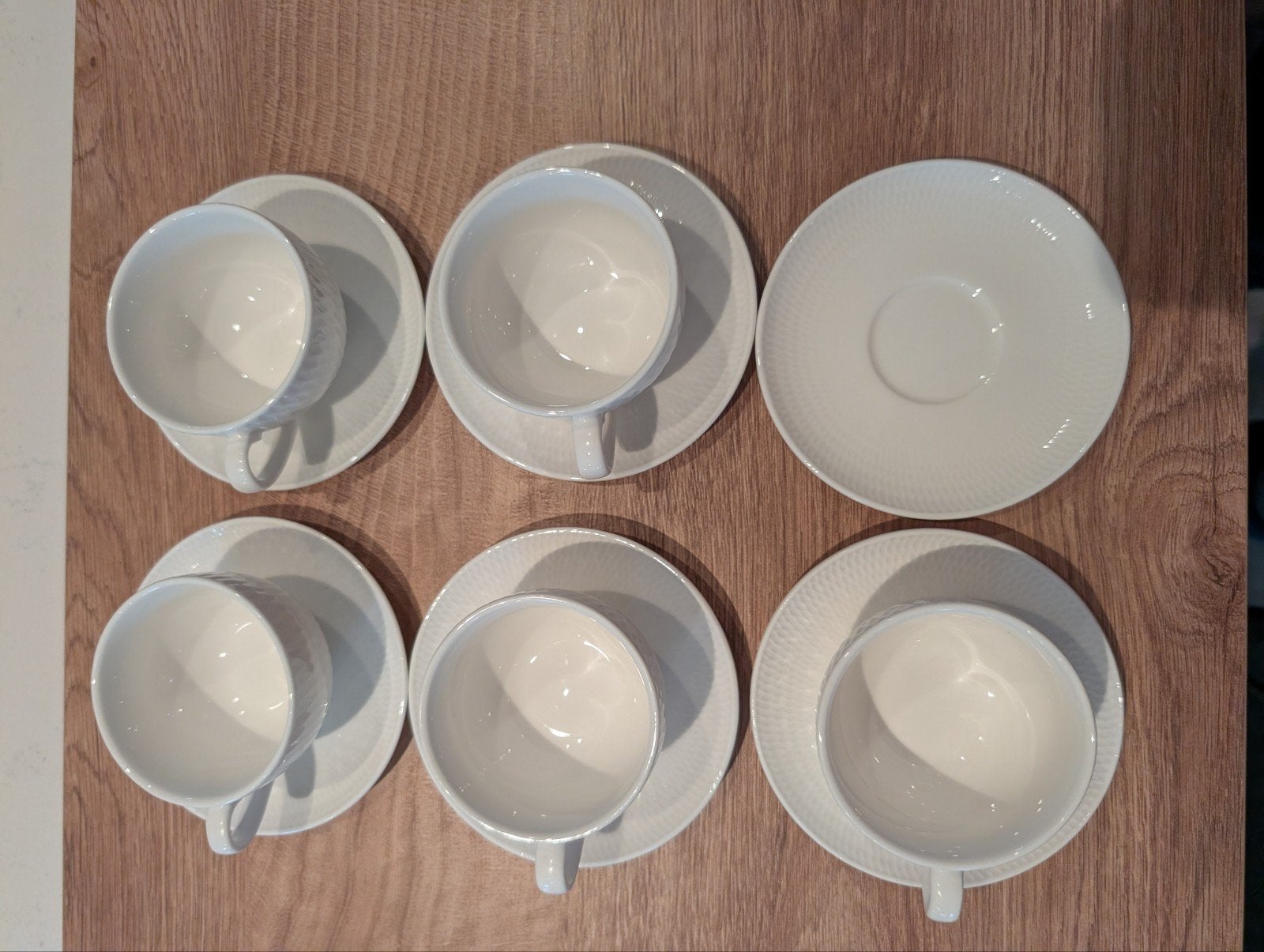 Maxwell & Williams White Basic Diamonds 5 espresso kopjes, 6, Overige merken, Ophalen of Verzenden, Zo goed als nieuw, Modern