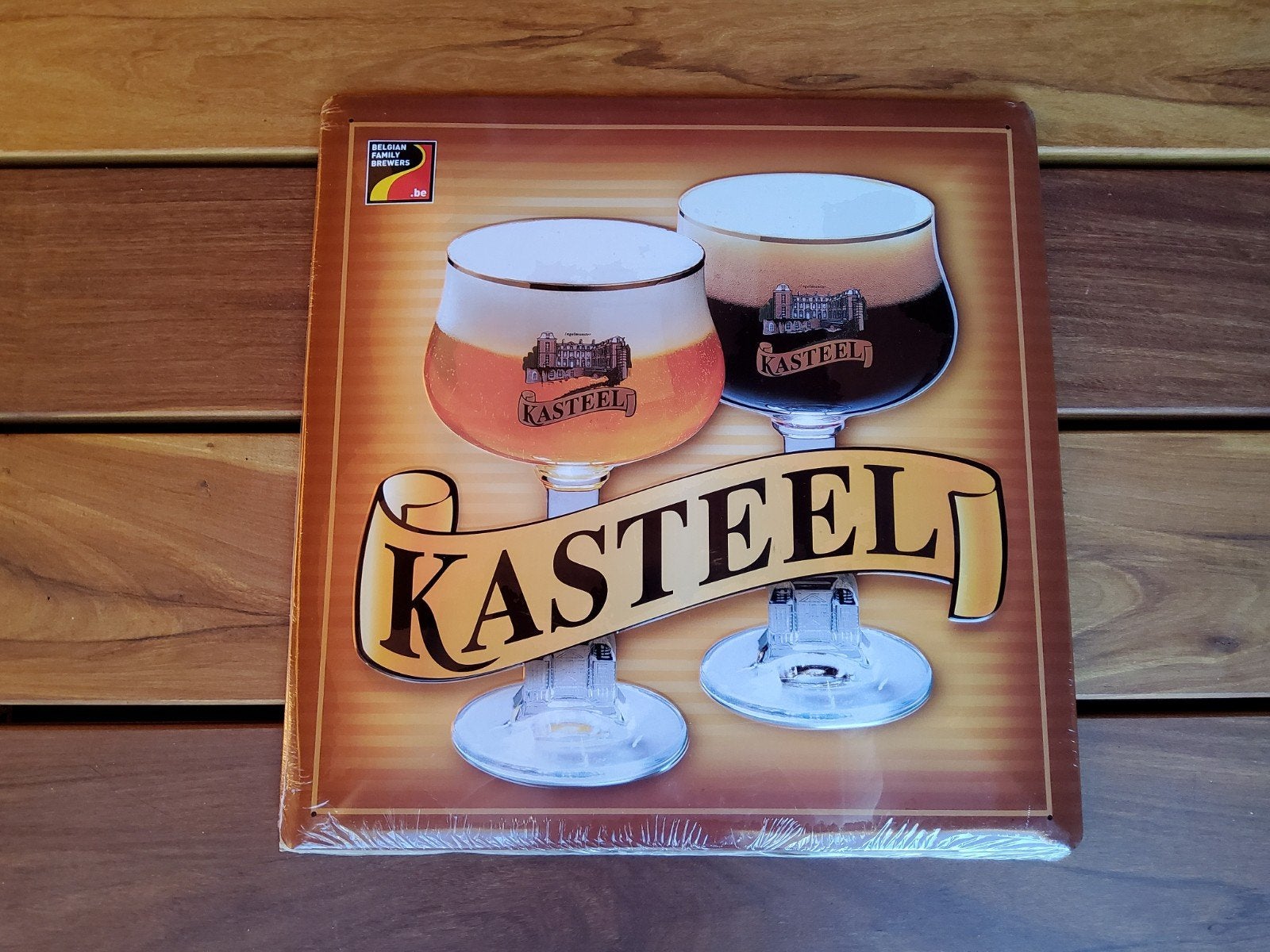 Kasteel Bier Reclamebord - 40x40cm nieuw, Ophalen of Verzenden, Nieuw, Reclamebord, Plaat of Schild, Overige merken
