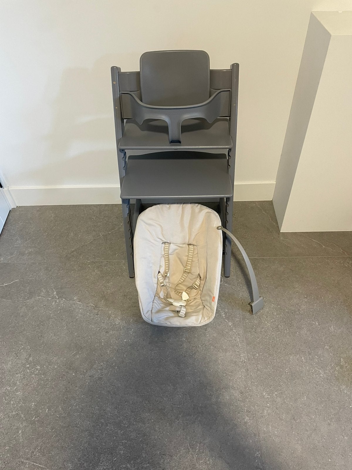 Stokke tripp trapp + newborn + babyset, Ophalen, Zo goed als nieuw, Meegroeistoel, Aanschuifbaar