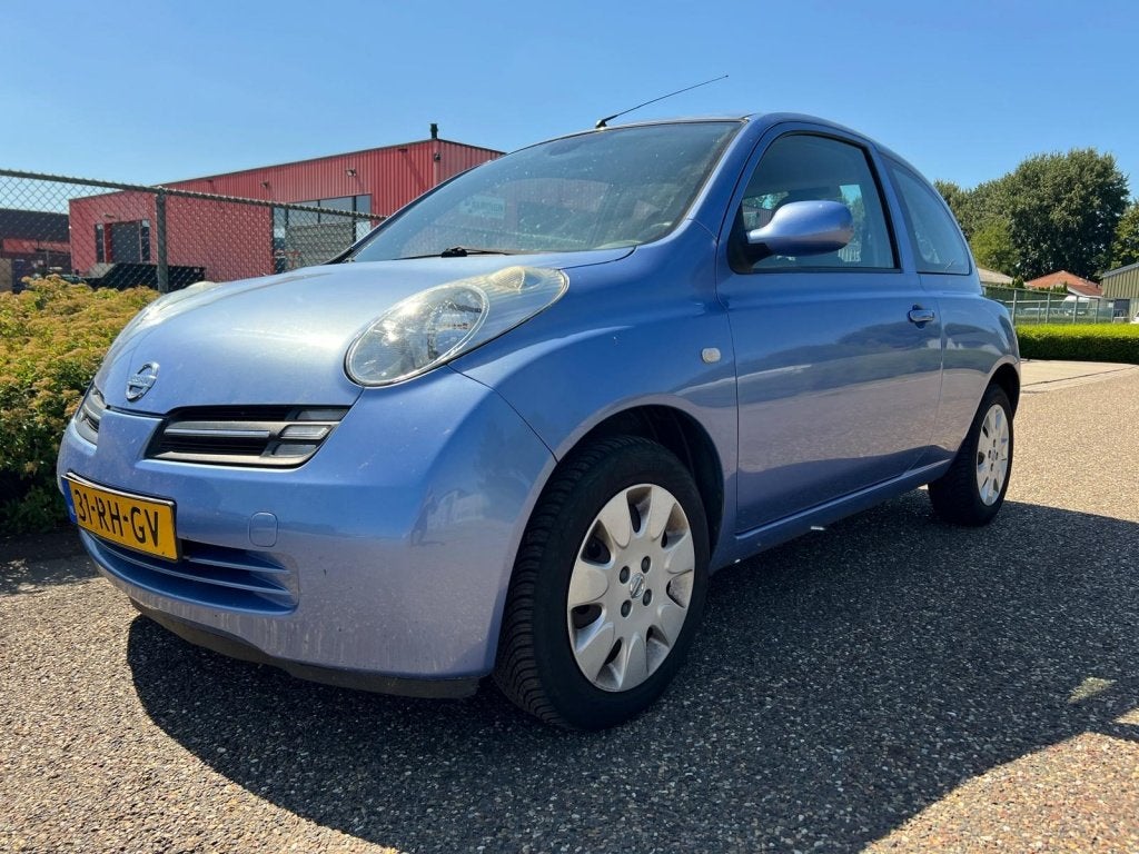 Nissan Micra 1.2 3-Drs/Airco/Dealer Onderhouden/Apk TM 05-02, Stof, 31 €/maand, 4 cilinders, Blauw