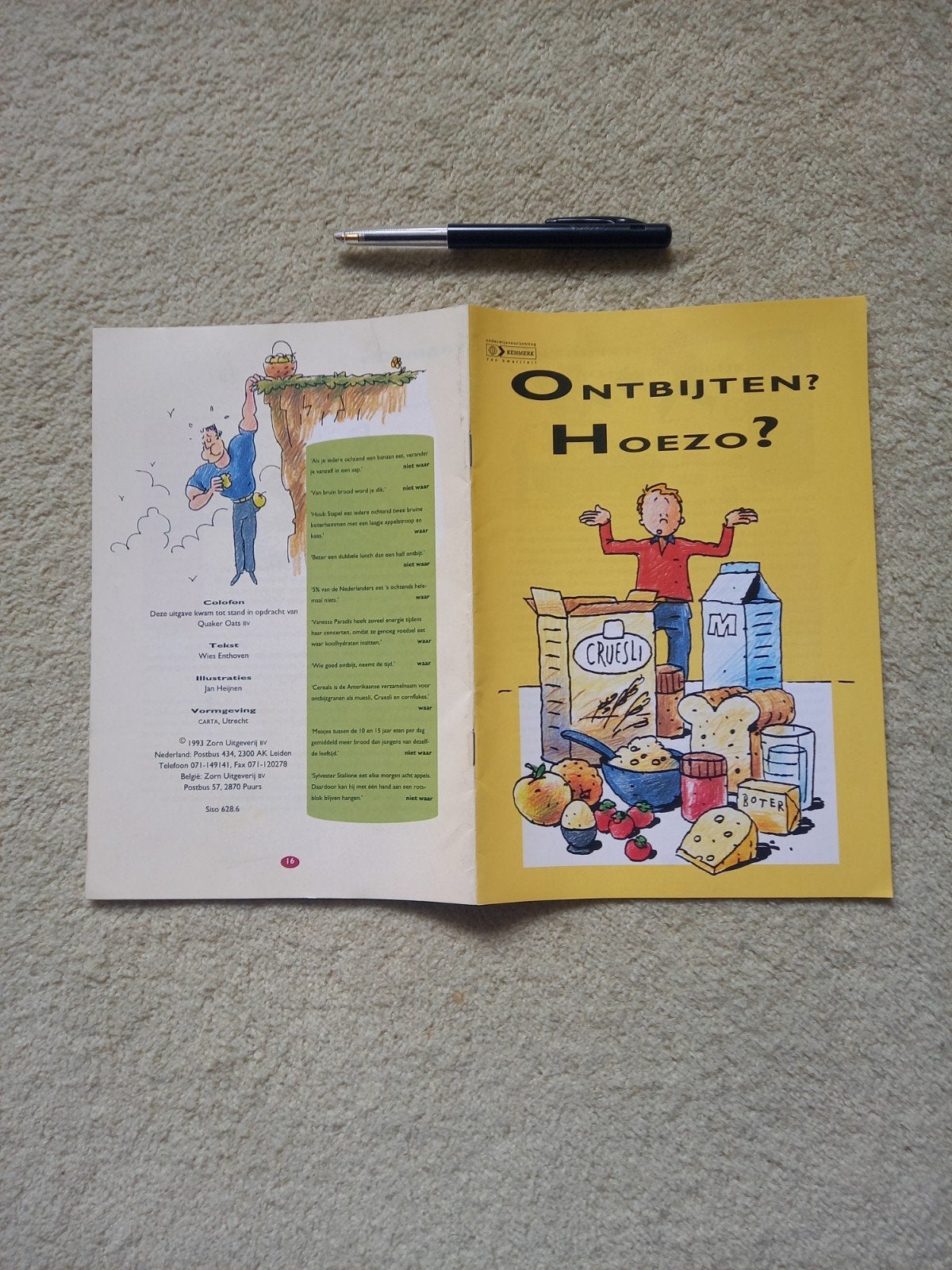 ONTBIJTEN? HOEZO? Kenmerk 1993 - Zorn uitgeverij, Verzenden, 1980 tot heden, Tijdschrift
