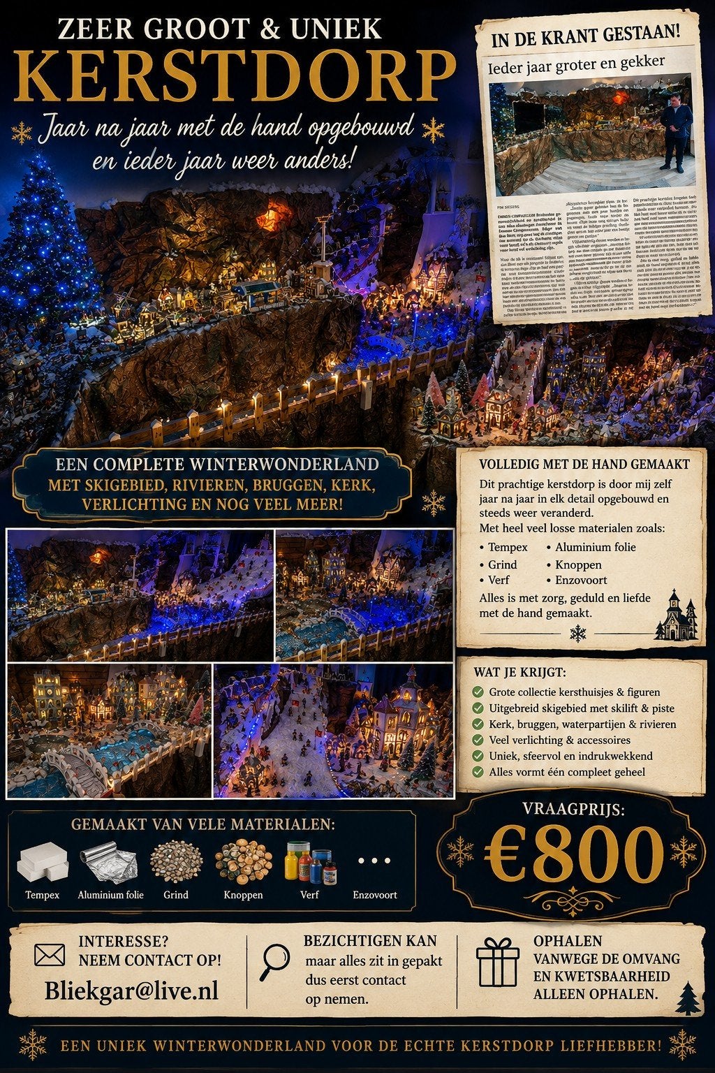 mega kerstdorp, Diversen, Ophalen, Gebruikt