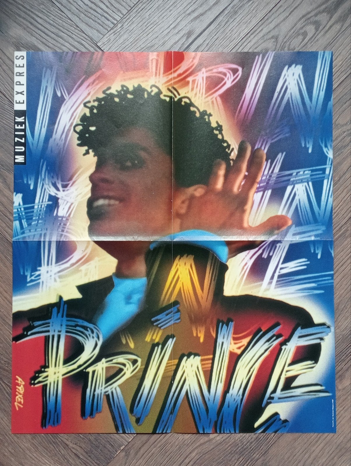 Poster Prince Muziek Express, Ophalen of Verzenden, Zo goed als nieuw, A1 t/m A3, Film en Tv