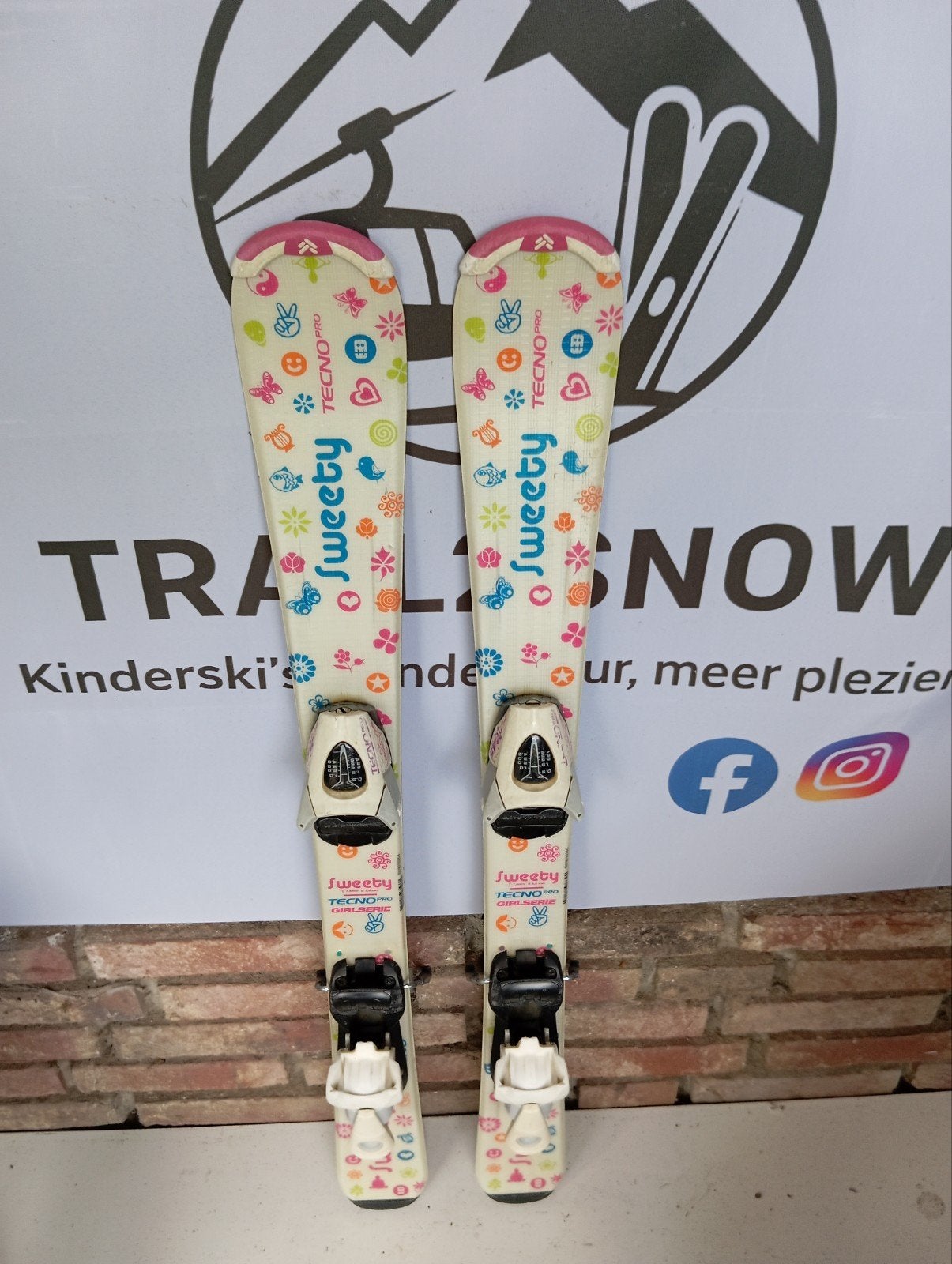 Tecnopro Sweety ski's 90cm - Gewaxt en klaar voor de piste!, Overige merken, Gebruikt, Ophalen of Verzenden, Minder dan 100 cm