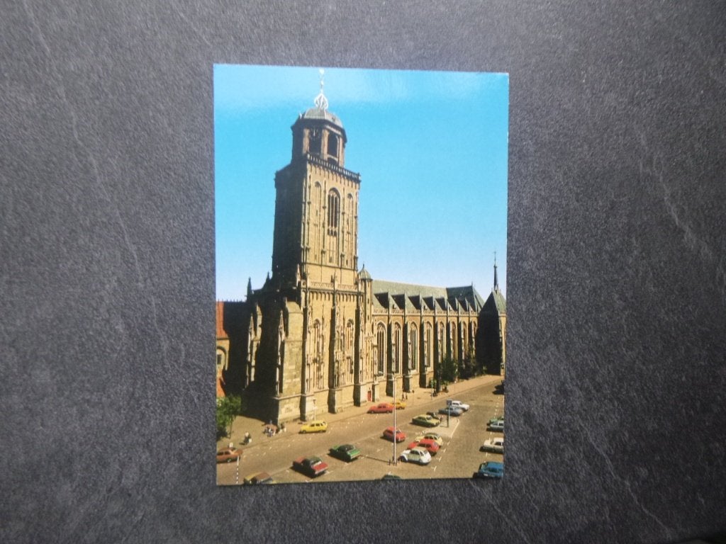 Deventer, grote kerk/auto 1986, Verzenden, 1980 tot heden, Ongelopen, Overijssel