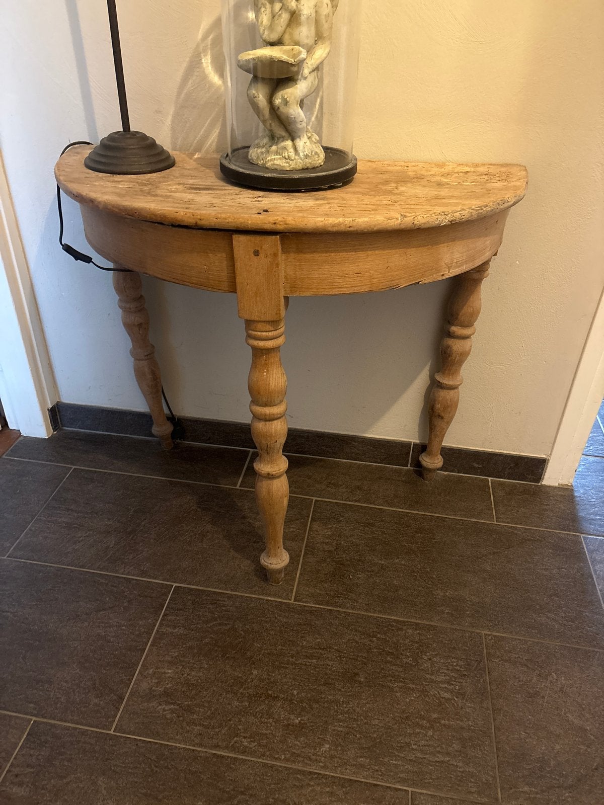 Antieke halfronde sidetable/wandtafel, Ophalen